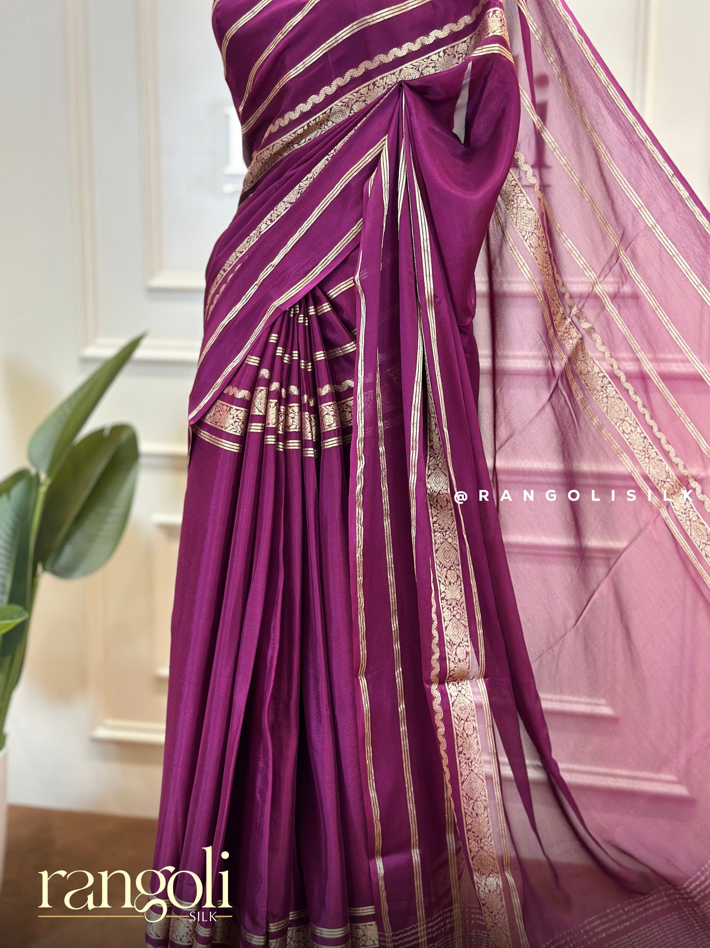 Semi Mysore Silk Saree with Rich Textures & Gold Zari Work - Post 515