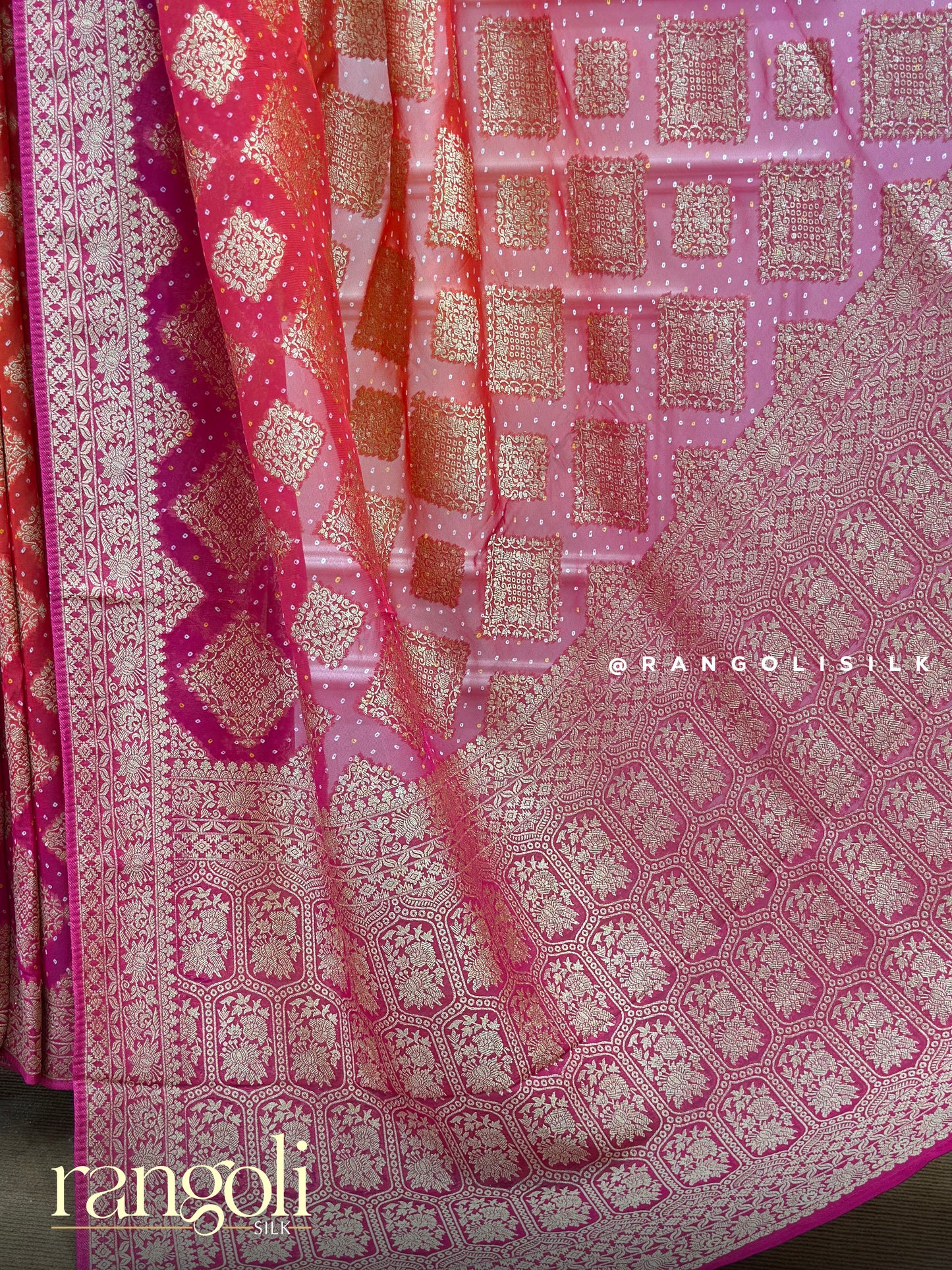 Banarasi Silk Saree with Intricate Patterns in Elegant Double Shades - Post 521