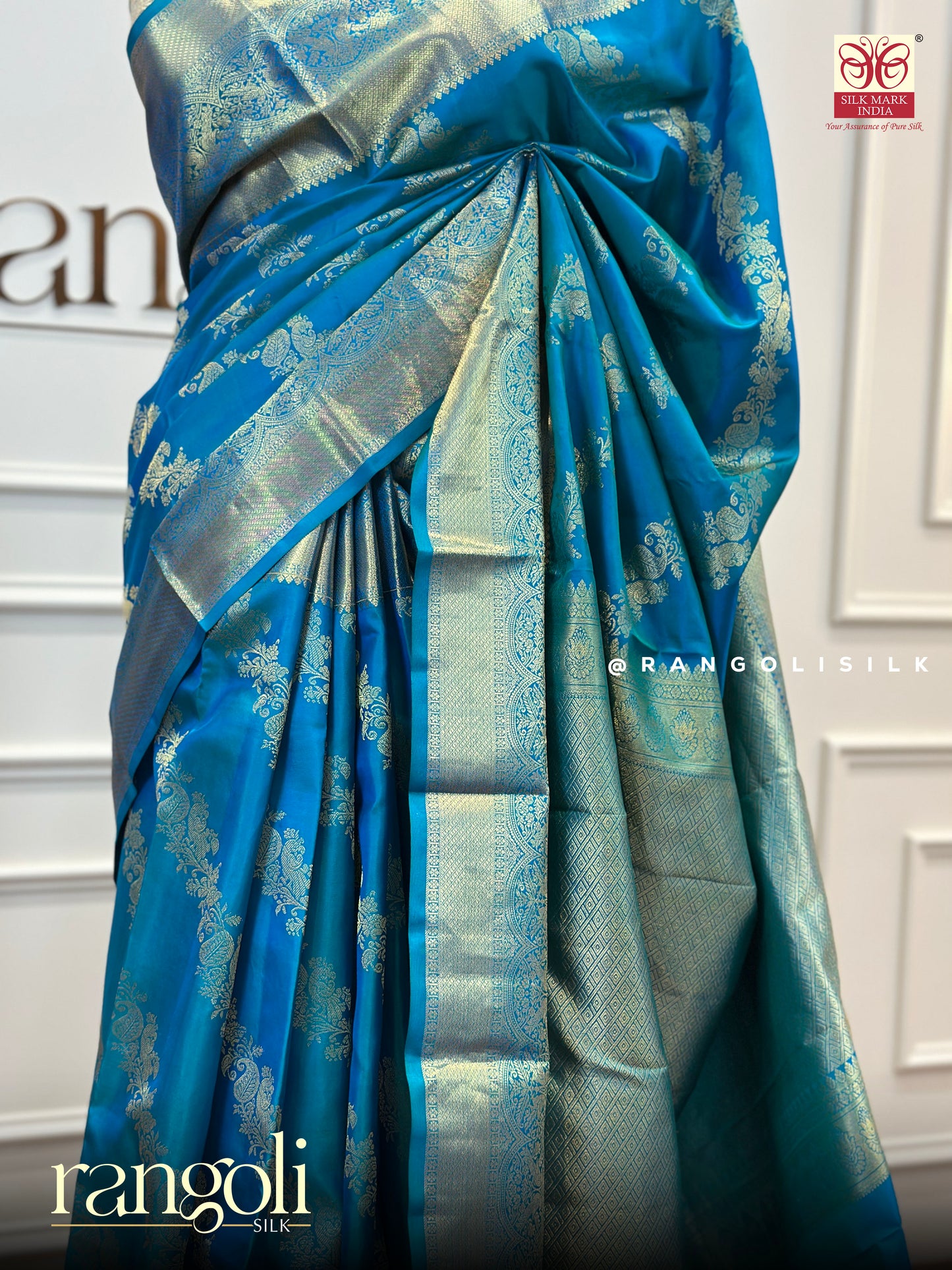 Pure Kanjivaram Silk Saree with Striped Floral Design - Post 430