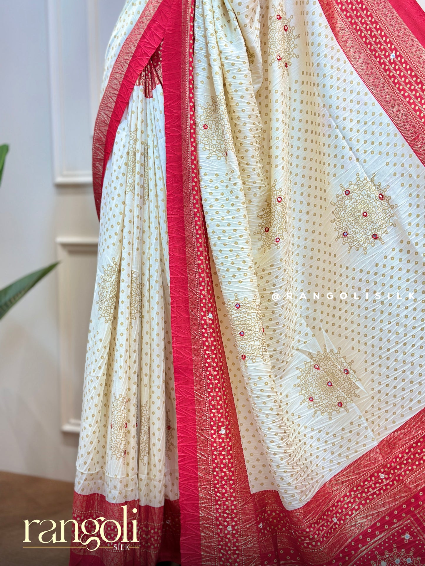 Elegant Silk Cotton Saree in Off-White - Post 518
