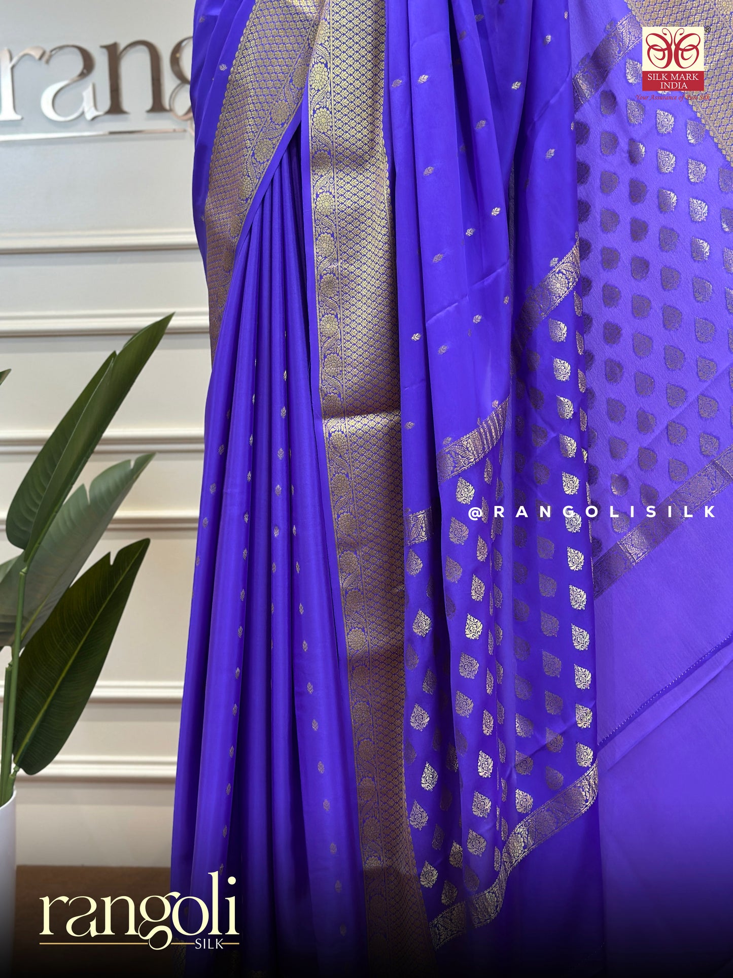 Pure Mysore Crepe Silk Saree with Zari Border and Subtle Buti Design - Post 816
