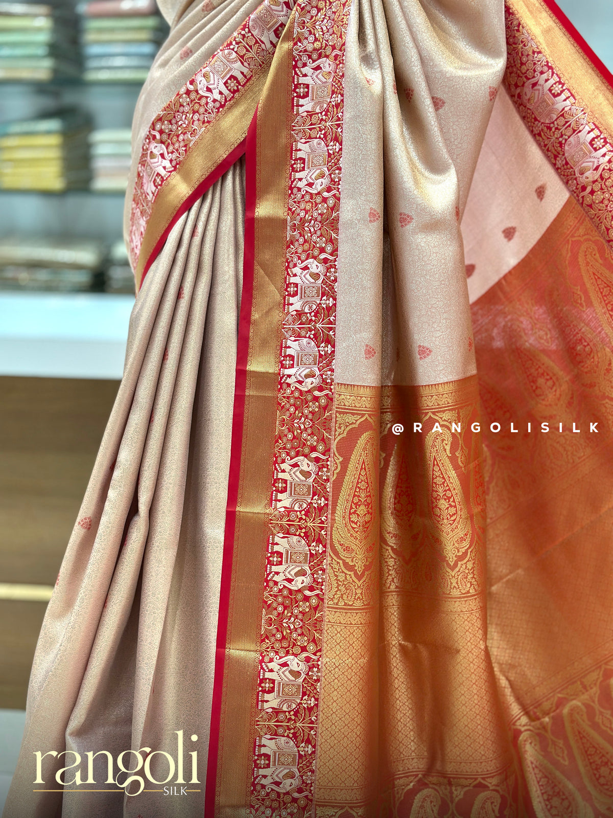 Tissue Silk Sarees with Contrast Border & Rich Pallu - Post 1043