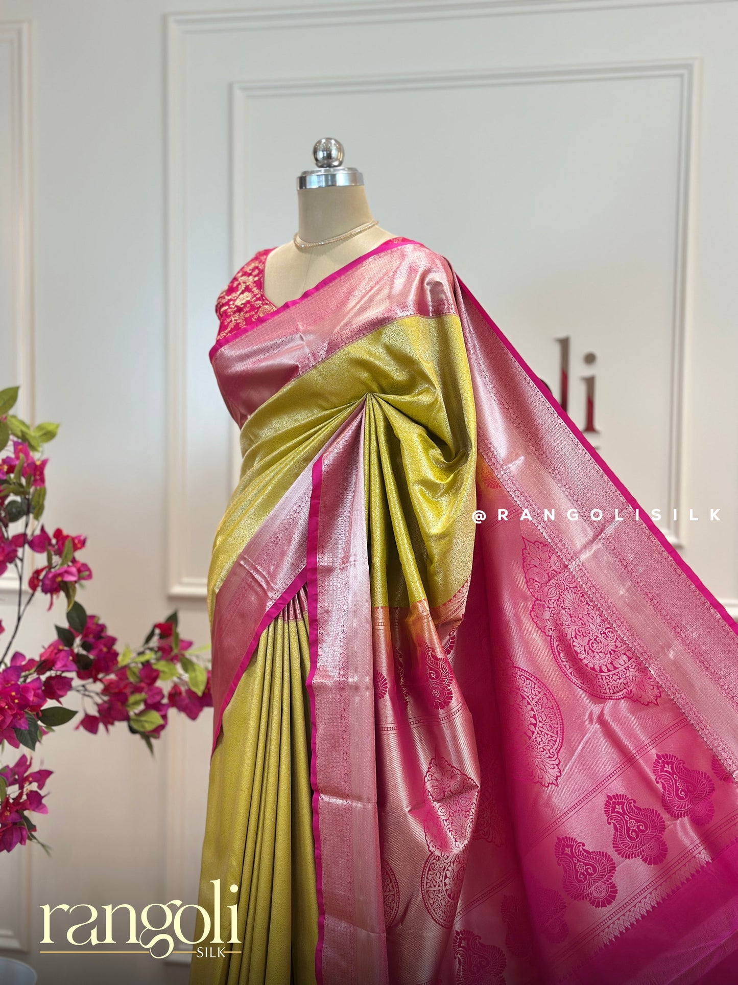 Elegant Semi Kanjivaram Silk Saree with Rich Zari Borders & Intricate Motifs - Post 528