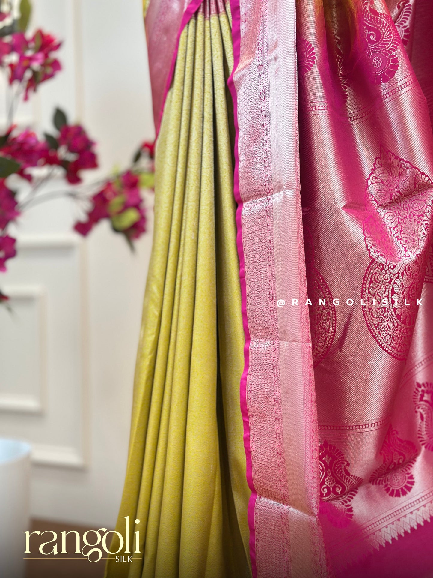 Elegant Semi Kanjivaram Silk Saree with Rich Zari Borders & Intricate Motifs - Post 528