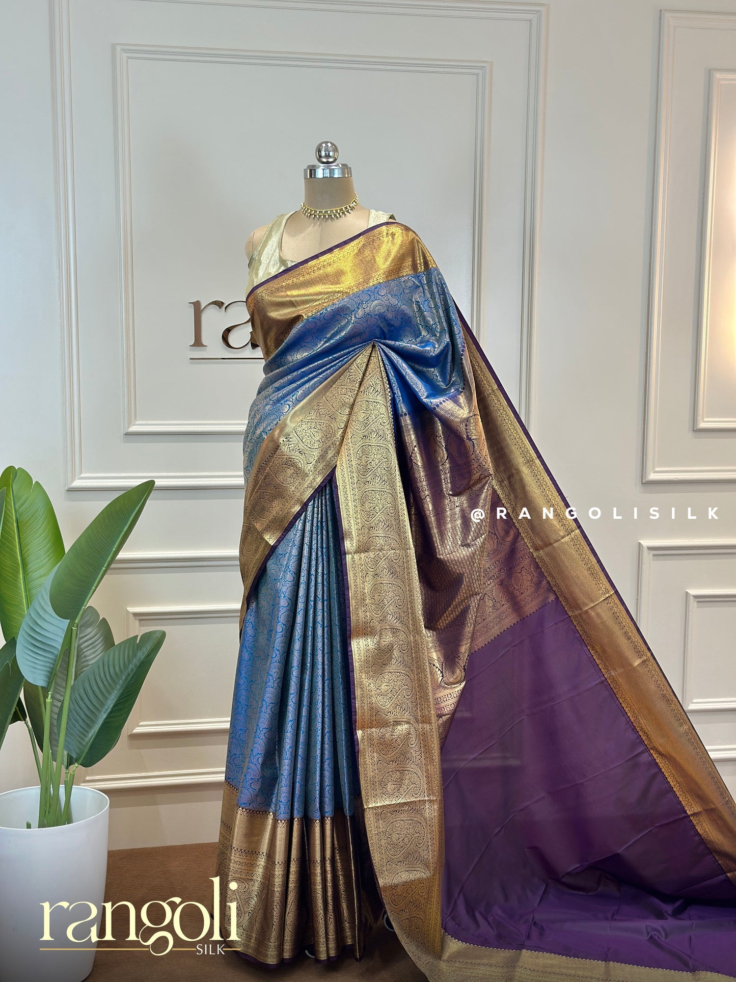 Semi Kanjivaram Silk Saree in Regal Shades – Traditional Elegance - Post 529