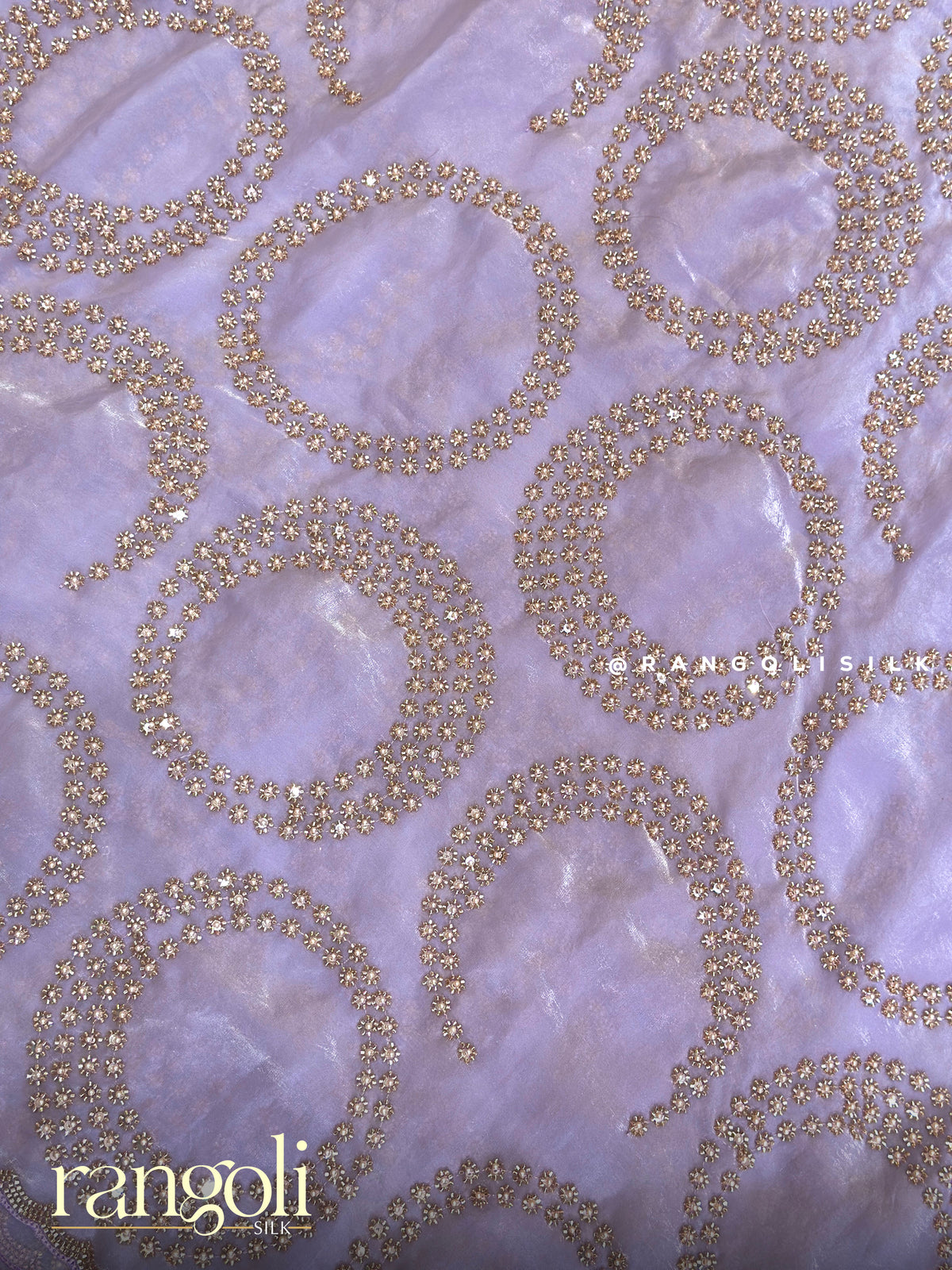 Designer Saree with Geometric Circular Embroidery Work - Post 1048