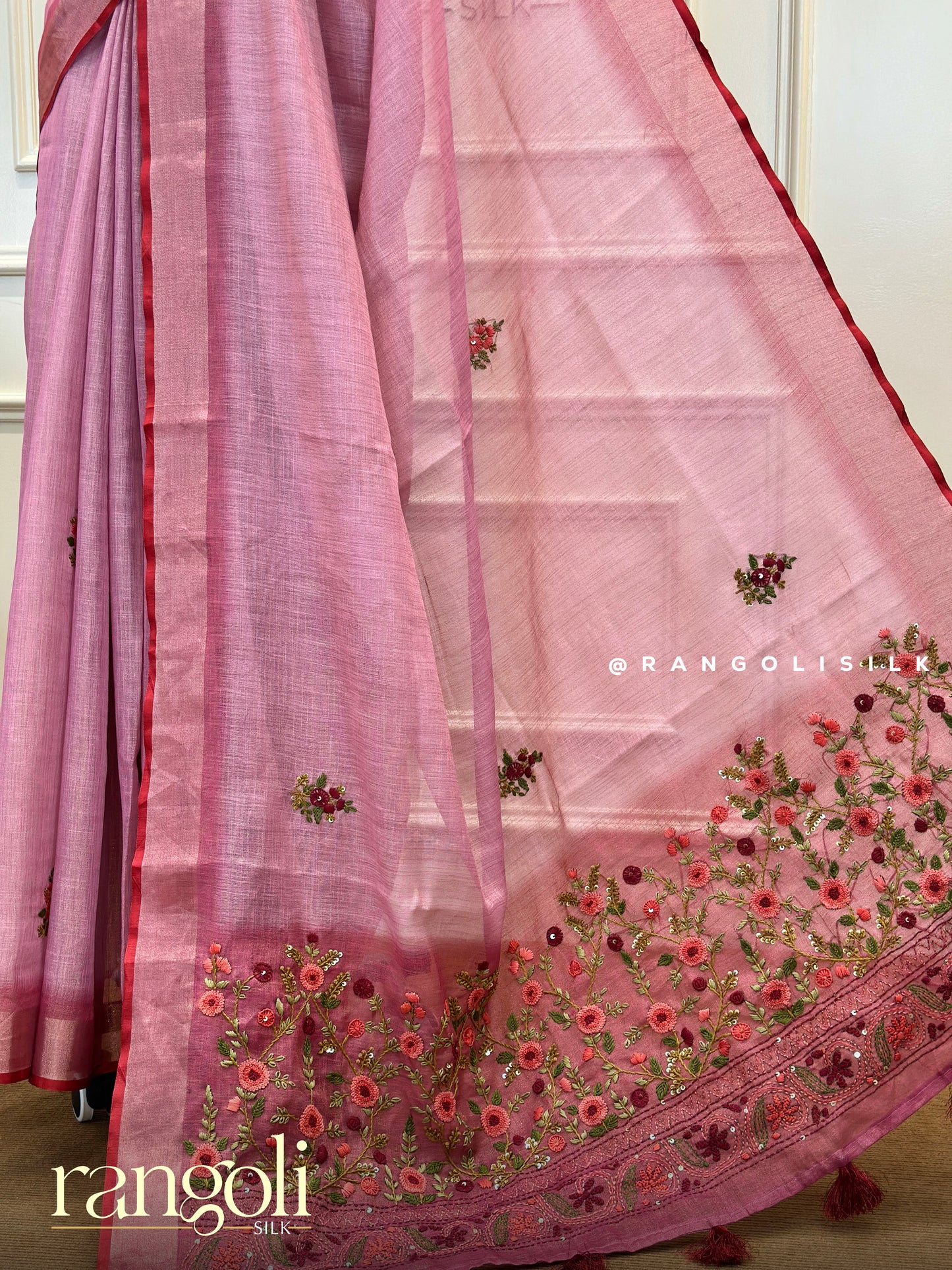 Elegant Cotton Saree with Delicate Embroidery - Post 535