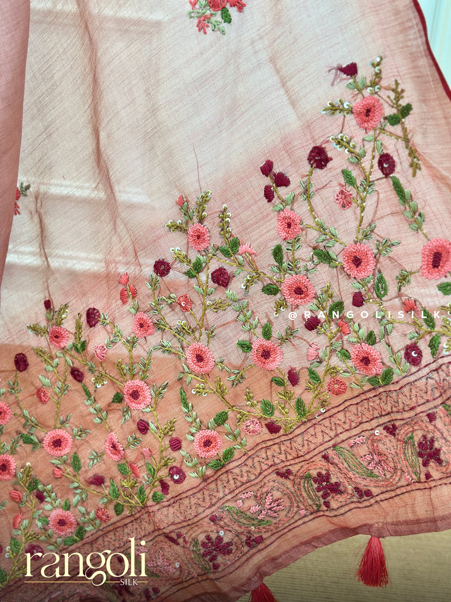 Elegant Cotton Saree with Delicate Embroidery - Post 535