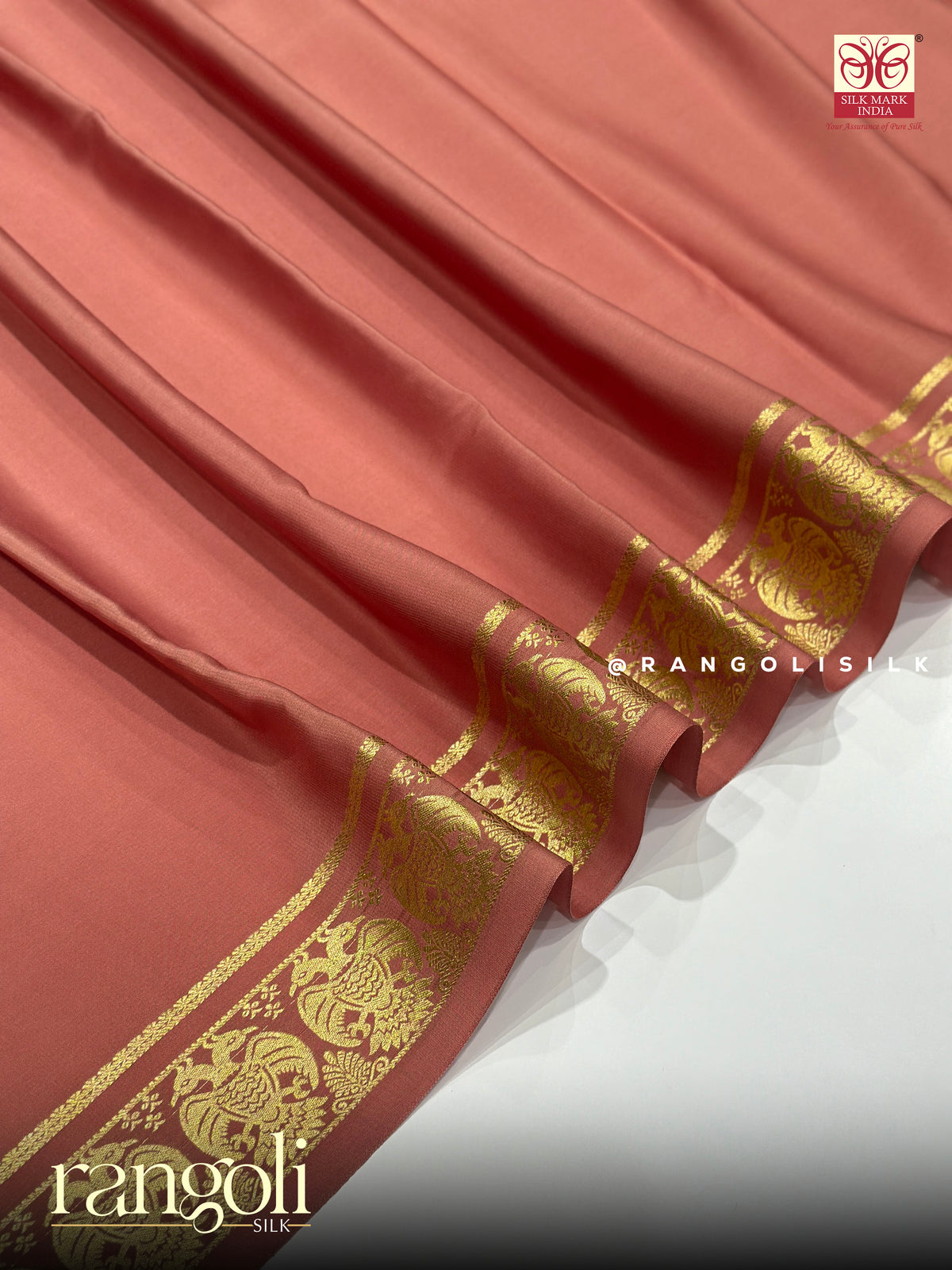 Pure Mysore Crepe Silk Saree with Self and Contrast Zari Border - Post 1050