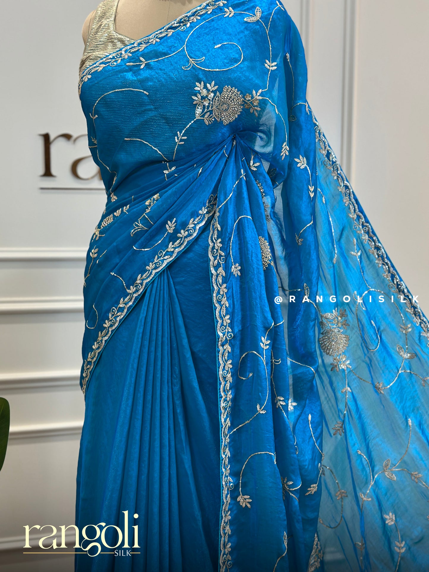 Elegant Designer Saree with Delicate Sequins - Post 438
