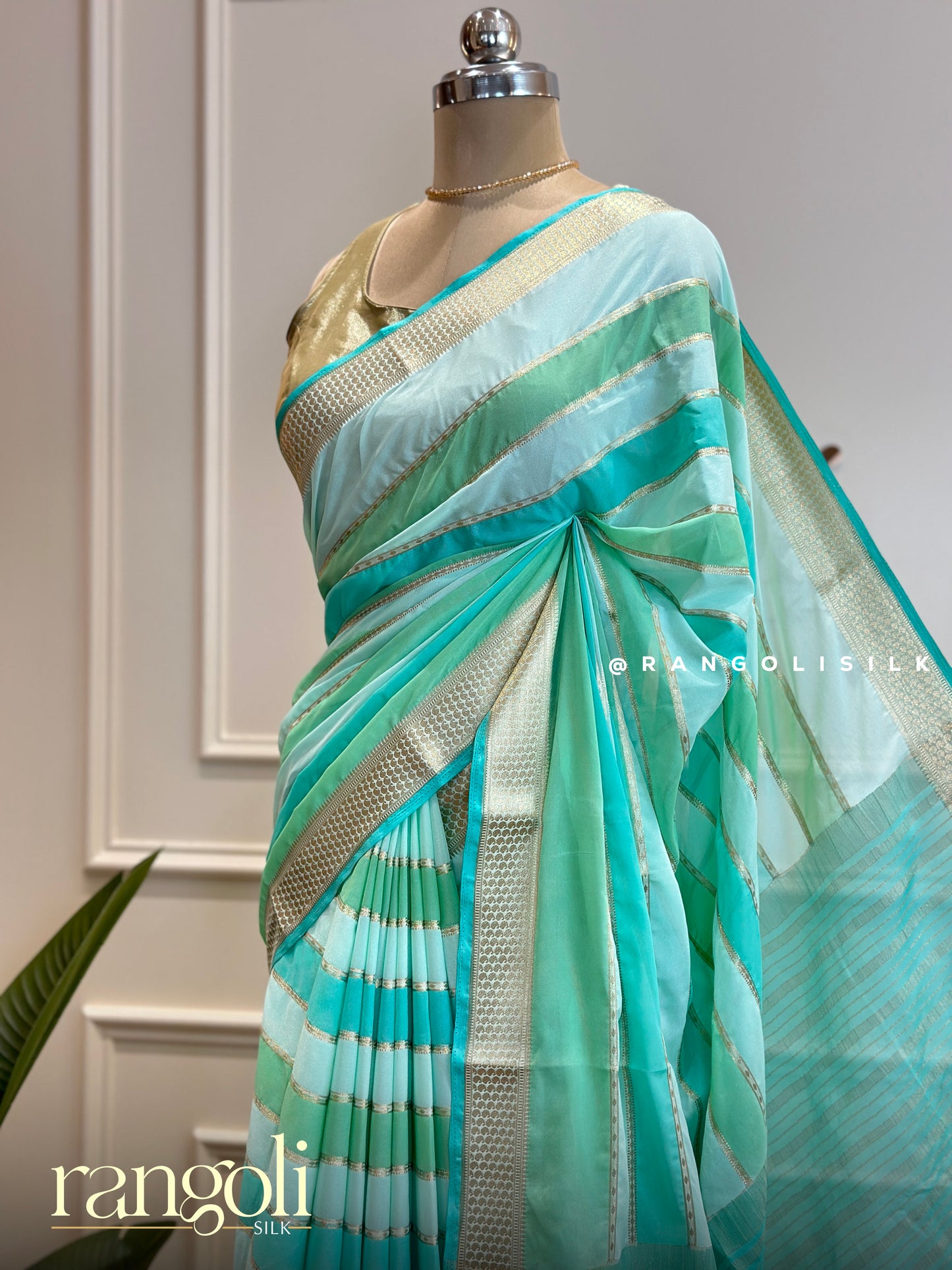 Semi Mysore Silk Sarees in Graceful Stripes – Post 537