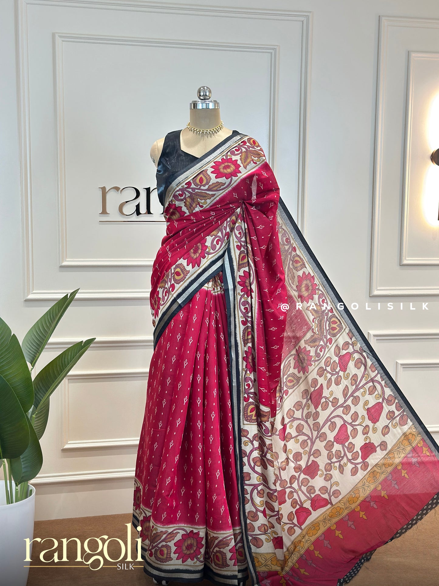 Floral Print Mul Mul Cotton Saree – Lightweight, Soft & Elegant in Fresh Hues - Post 541