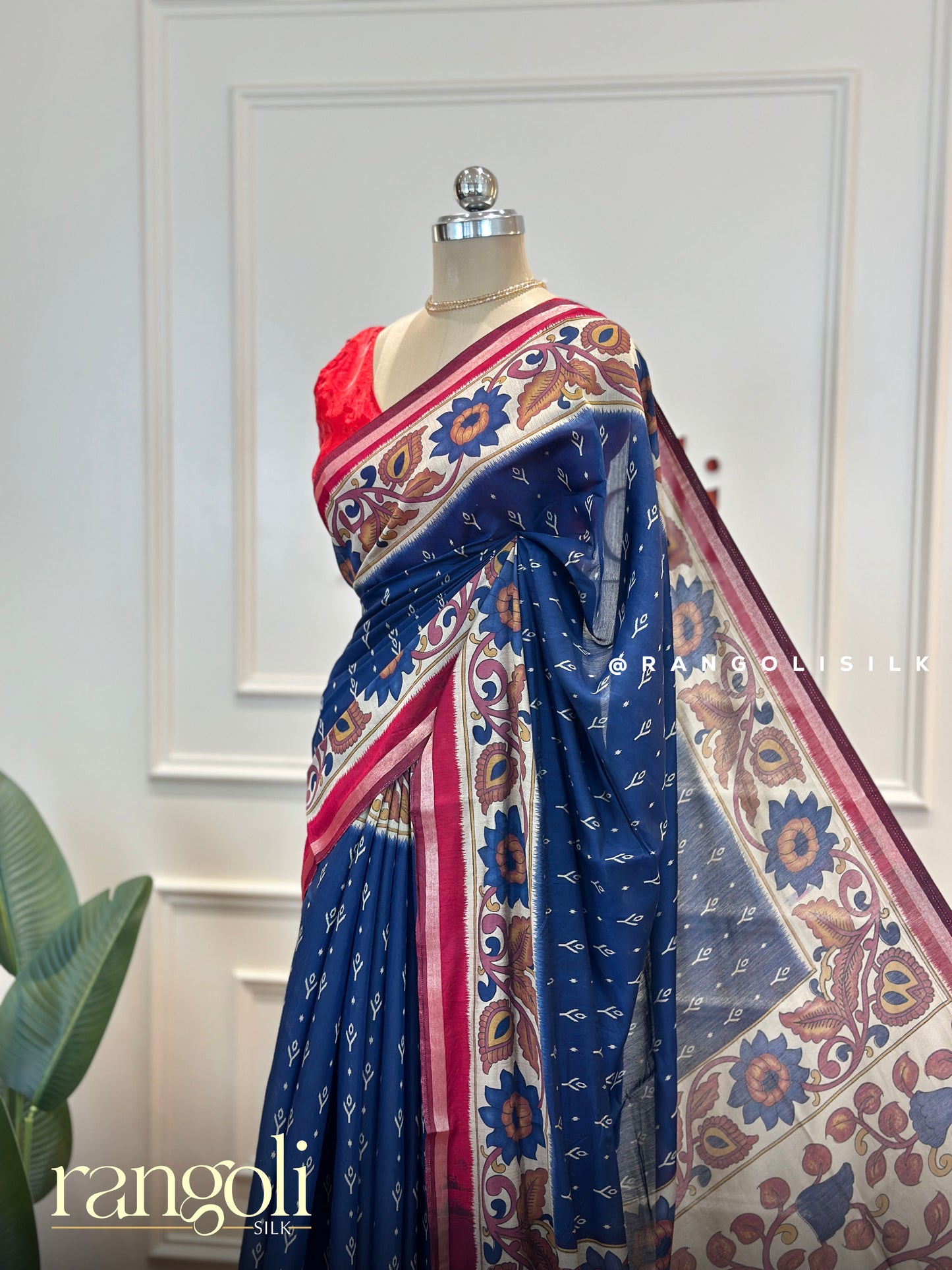 Floral Print Mul Mul Cotton Saree – Lightweight, Soft & Elegant in Fresh Hues - Post 541
