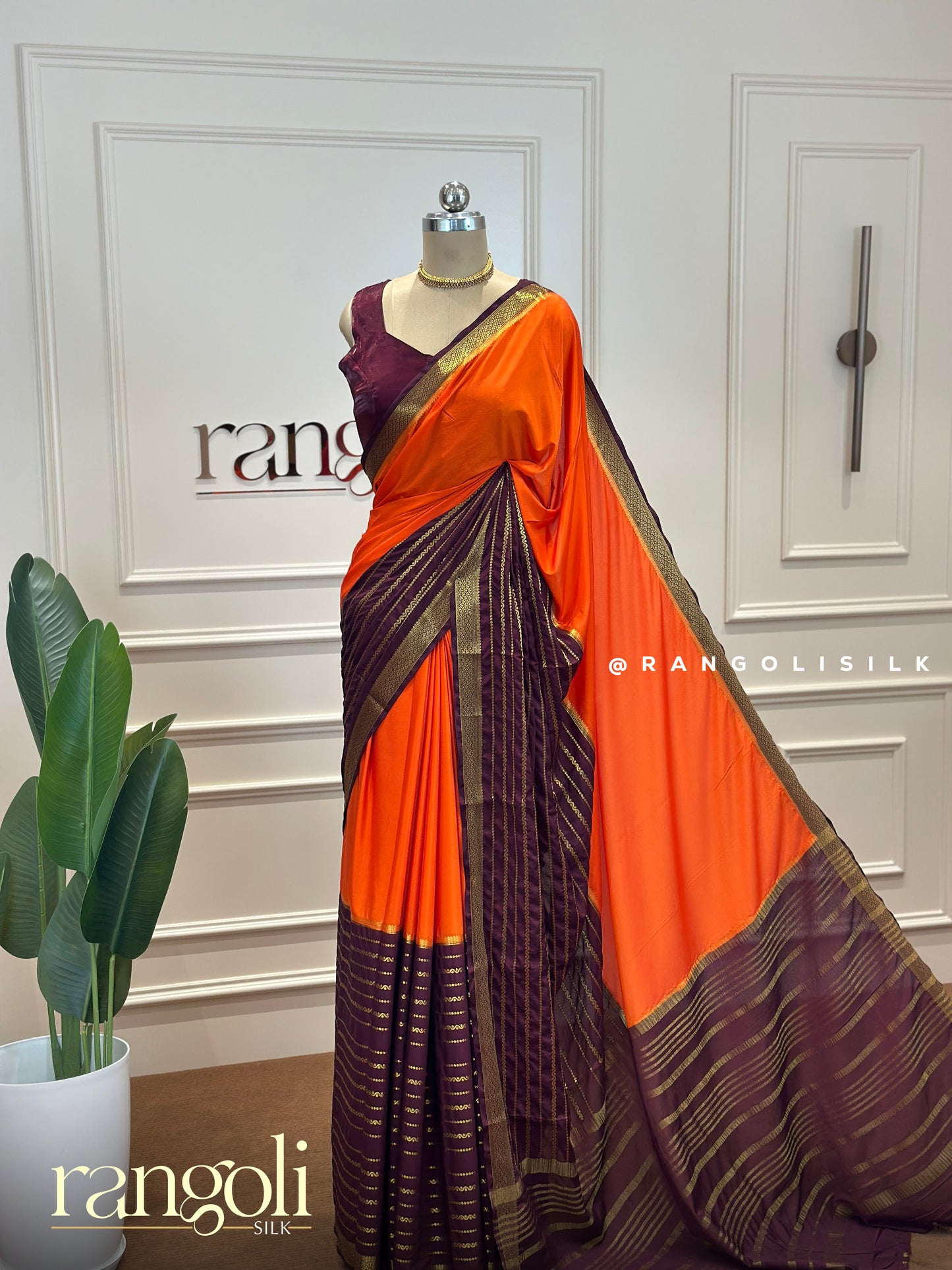 Semi Mysore Silk Saree with Half-and-Half Shades - Post 439