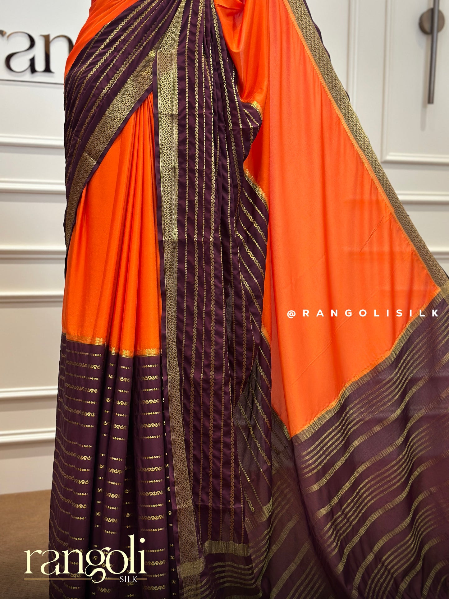 Semi Mysore Silk Saree with Half-and-Half Shades - Post 439