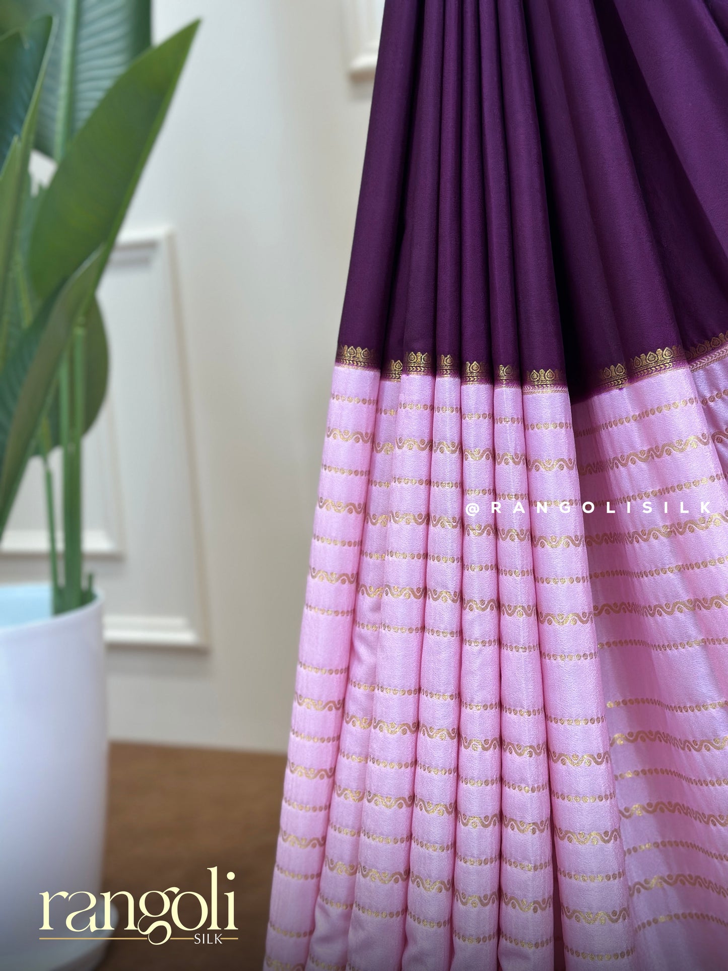 Semi Mysore Silk Saree with Half-and-Half Shades - Post 439
