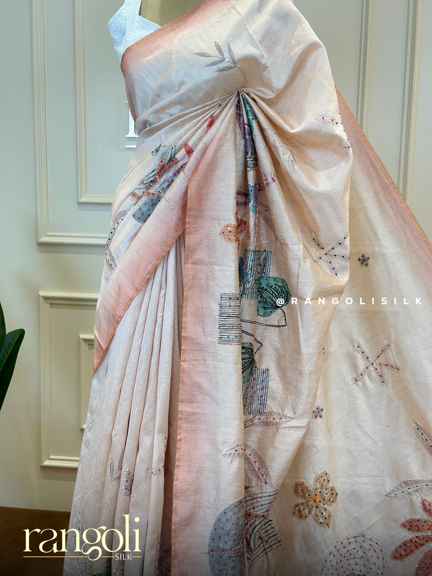 New Designer Soft Crushed Fabric Sarees with Delicate Motifs & Subtle - Post 555