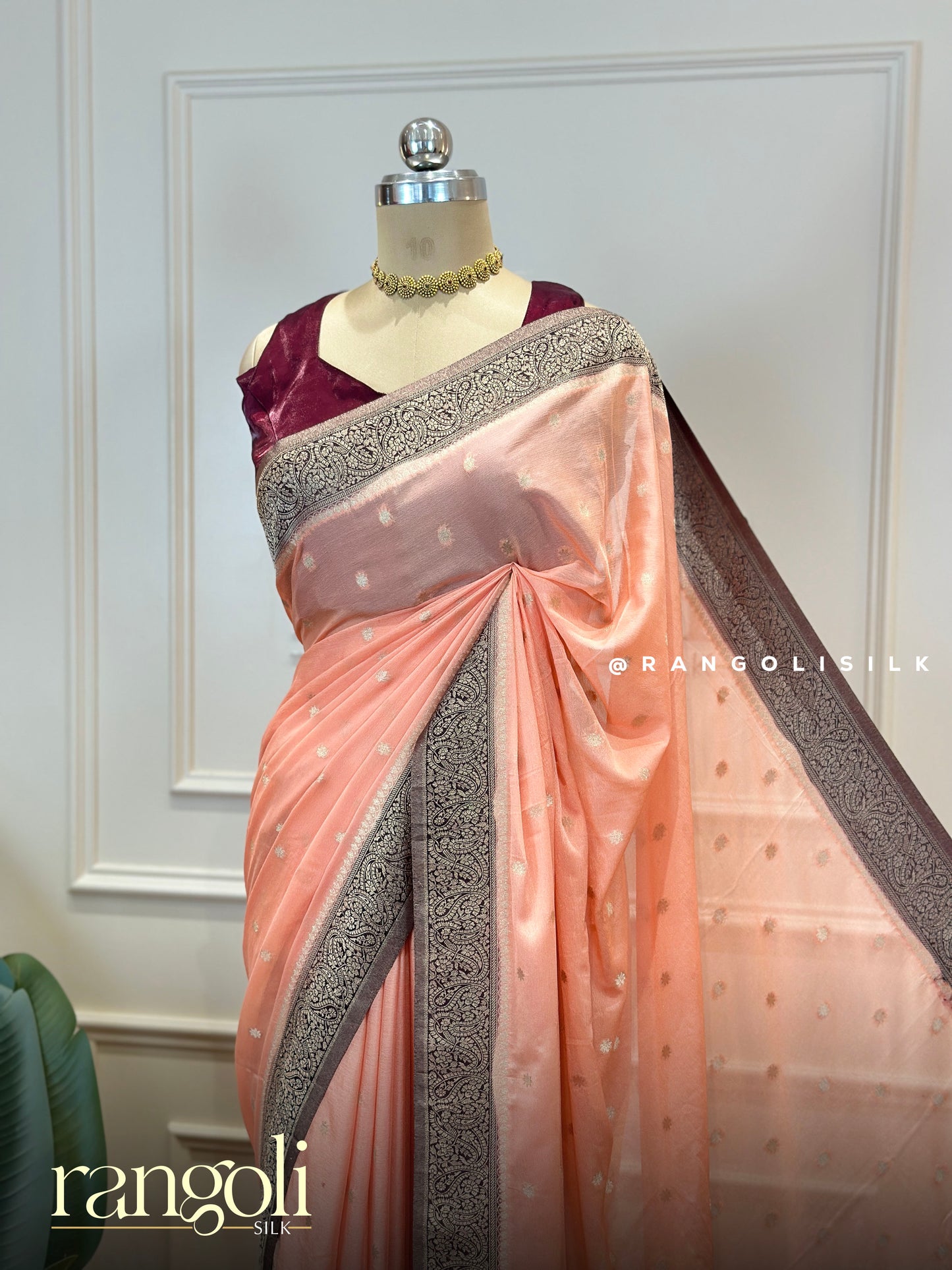 Soft Chiffon Georgette Banaras Sarees with Zari Border - Post 865
