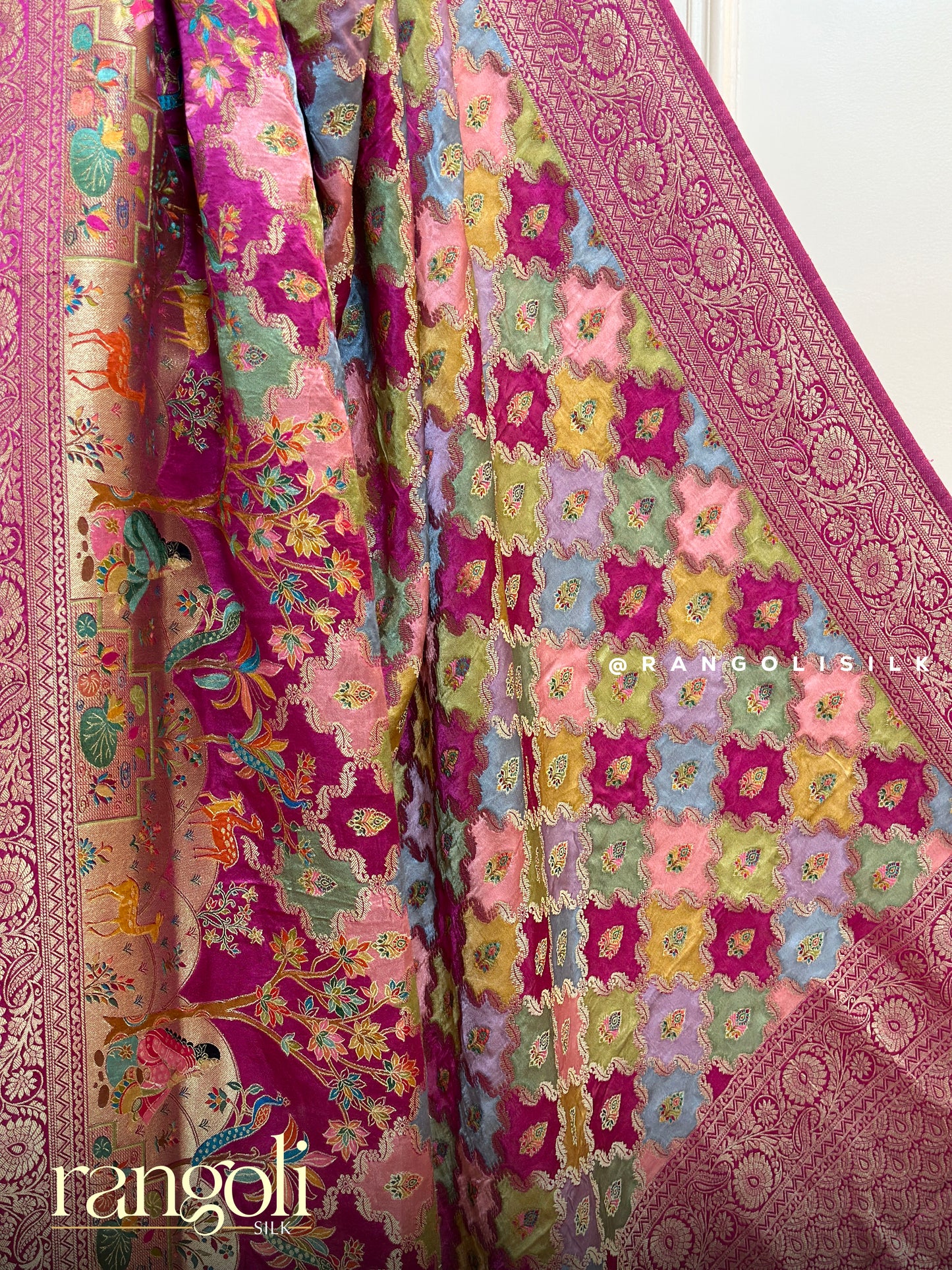 Banarasi Silk Saree in Rich Magenta with Intricate Zari Work - Post 566