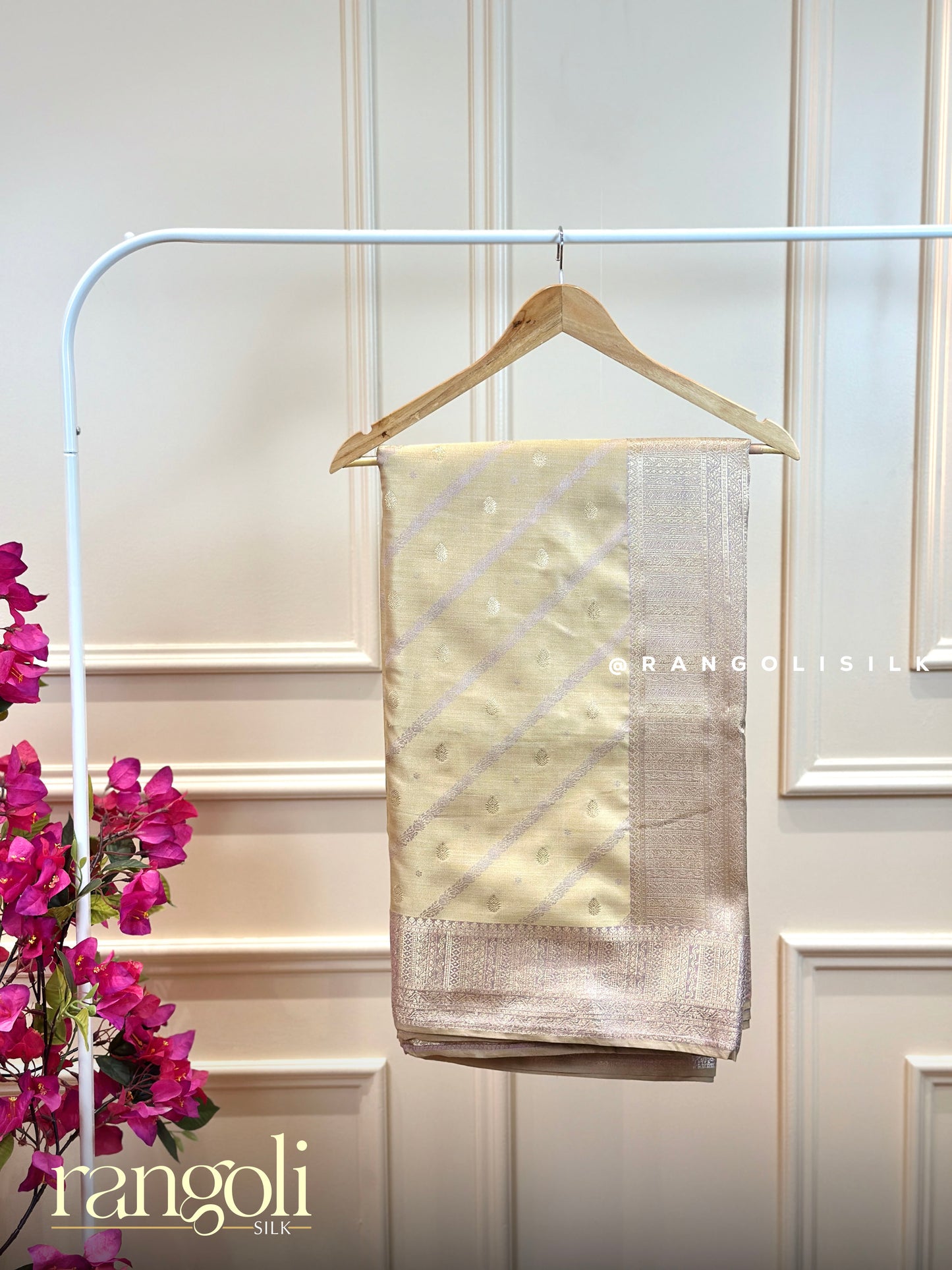 Pastel Shades Cotton Silk Sarees with Woven Zari Buttas & Rich Border - Post 982