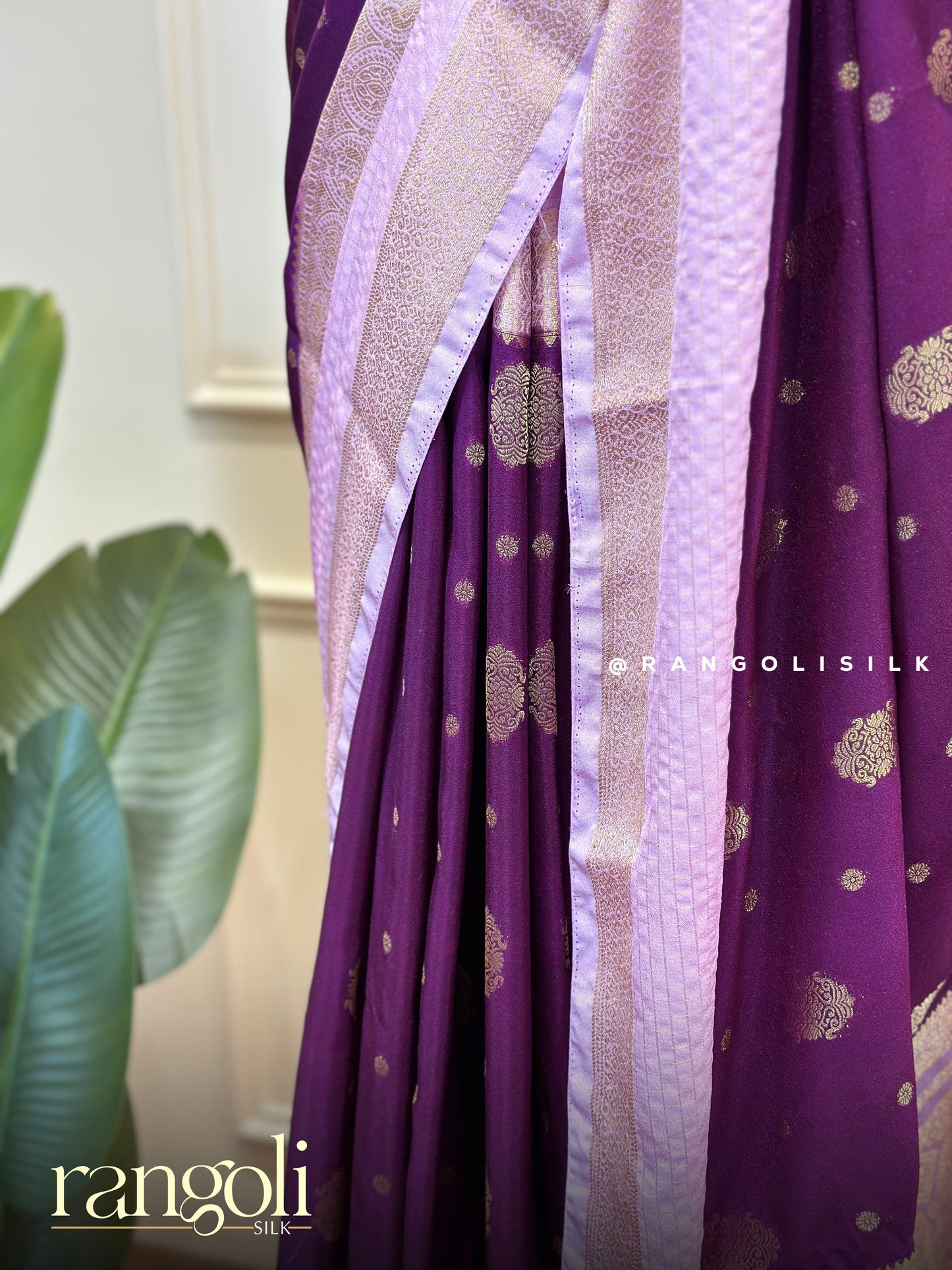 Semi Mysore Silk Saree with Elegant Buttas & Bentex Border - Post 877