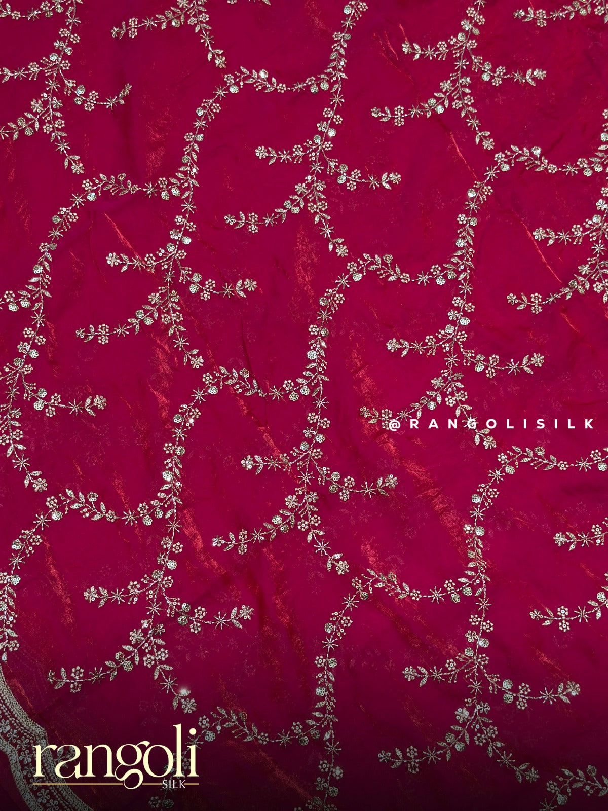Designer Organza Saree with Scalloped Sequins Border - Post 941