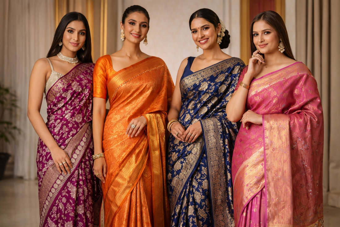 Brocade Pattern Sarees: The Rich Charm of Silk, Tissue Silk, and Banarasi Weaves