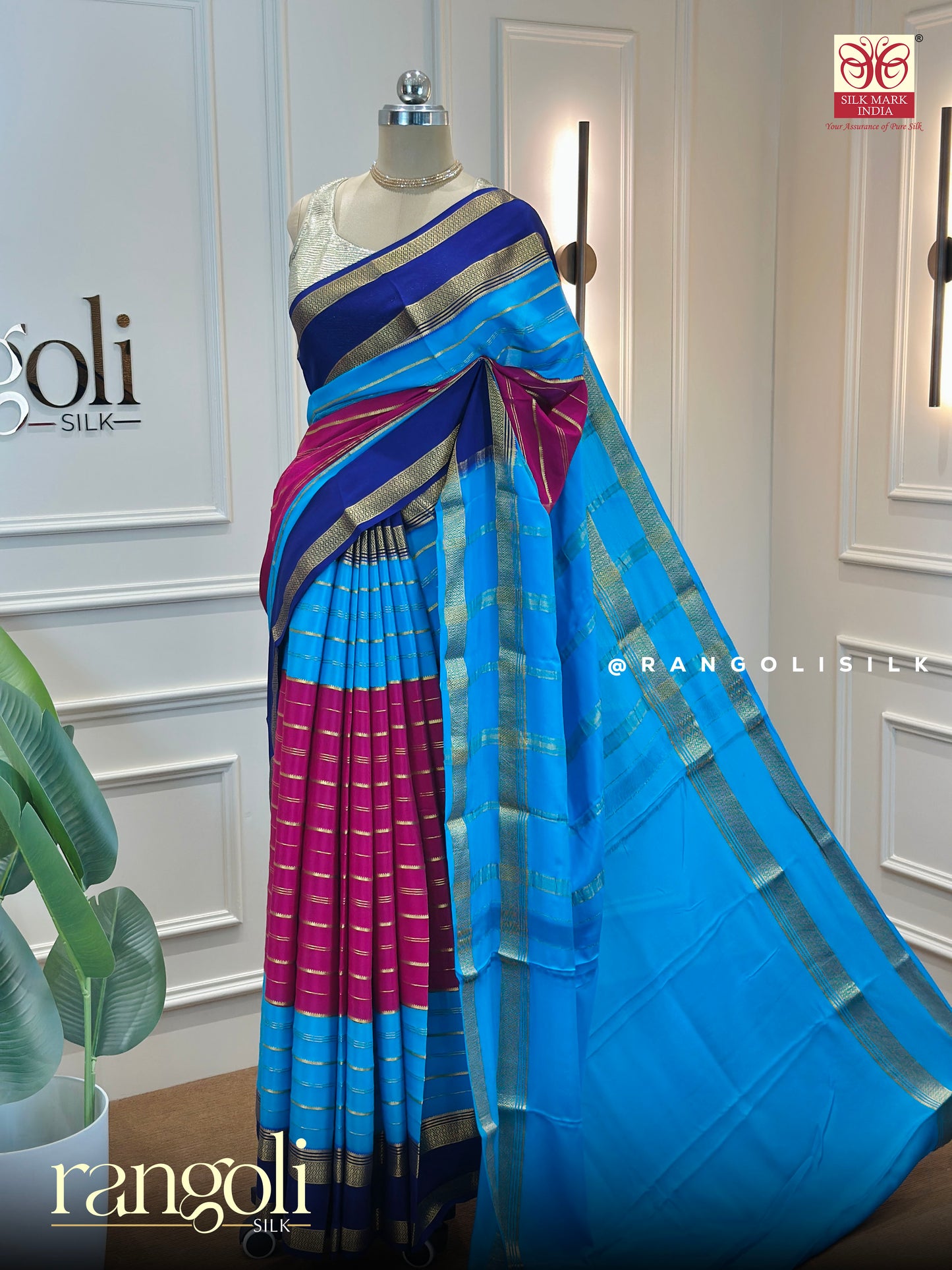 Pure Mysore Silk Saree with Elegant 3D Pattern - Post 652