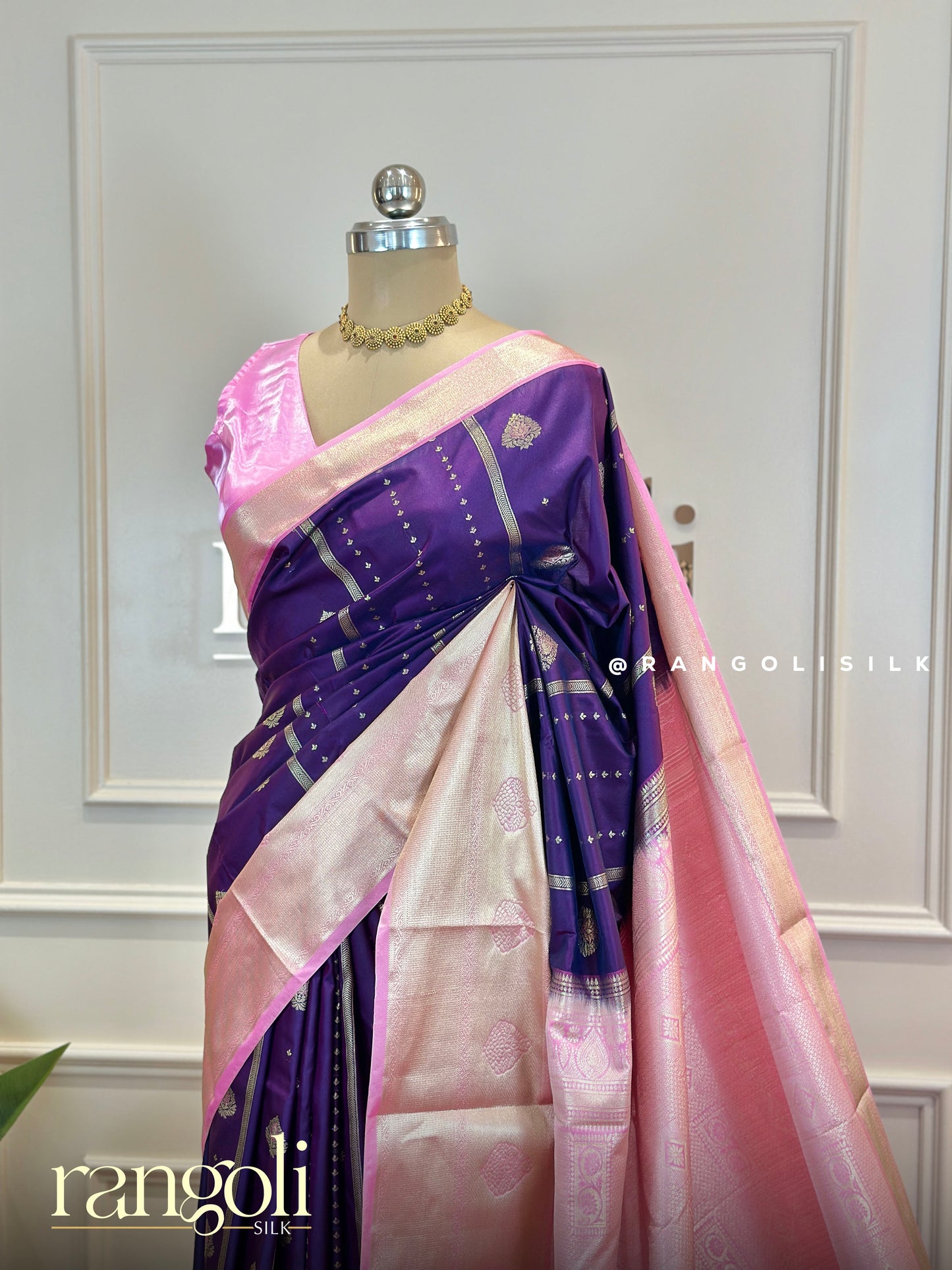 Semi Kanjivaram Silk Saree with Rich Borders and Traditional Motifs - Post 657