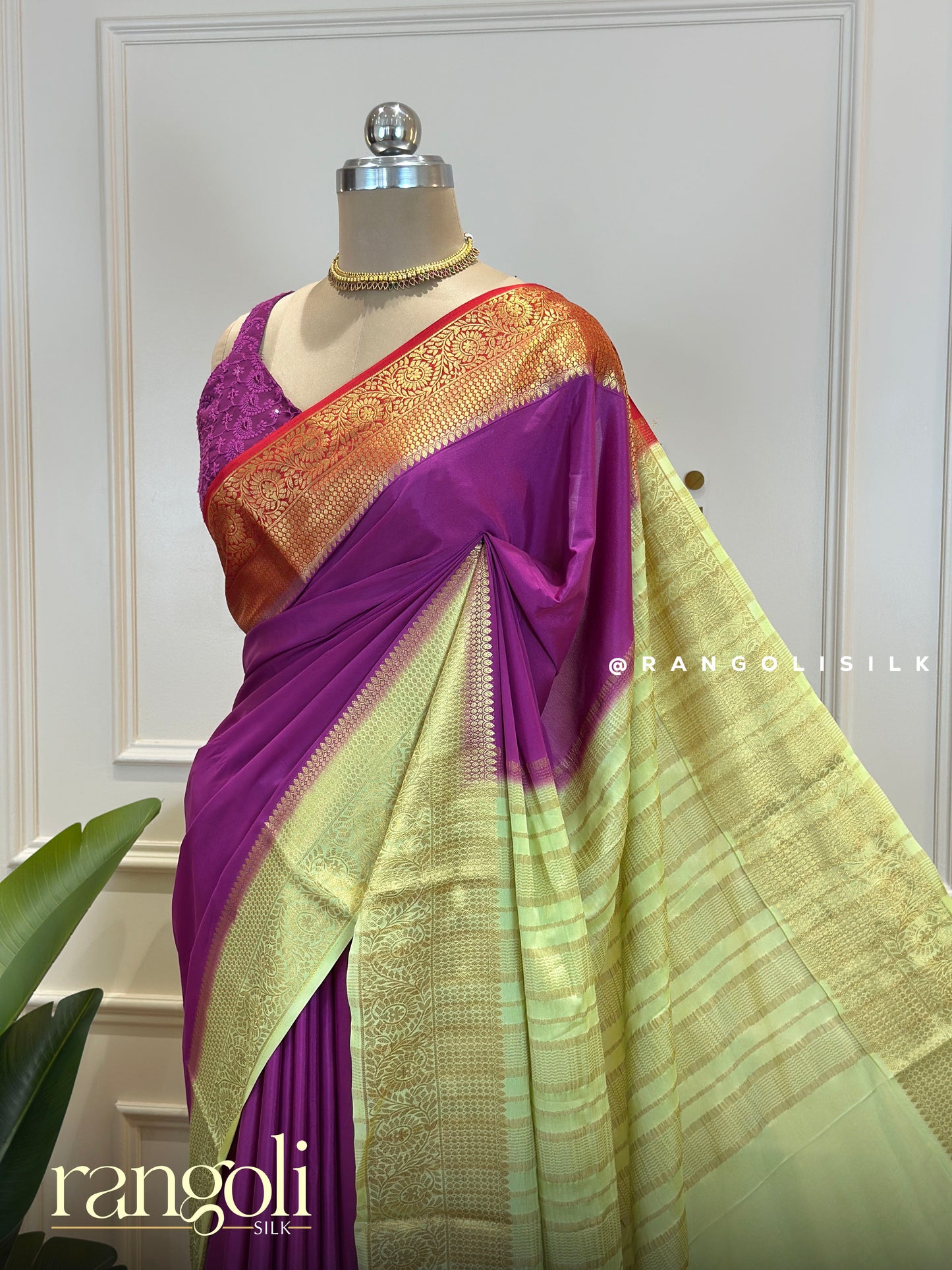 Elegant Semi Mysore Silk Saree with Lightweight Festive Drape - Post 659