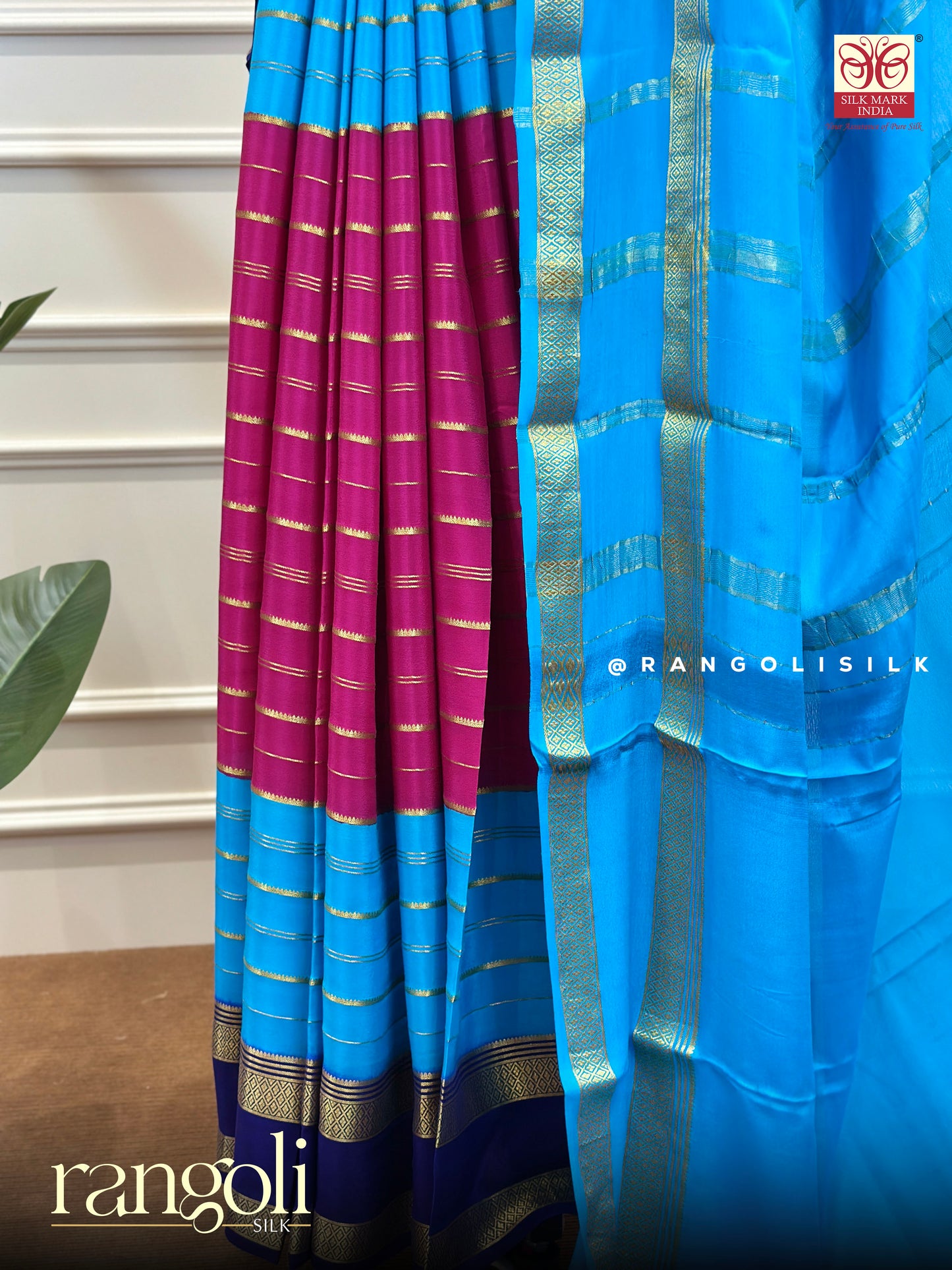 Pure Mysore Silk Saree with Elegant 3D Pattern - Post 652
