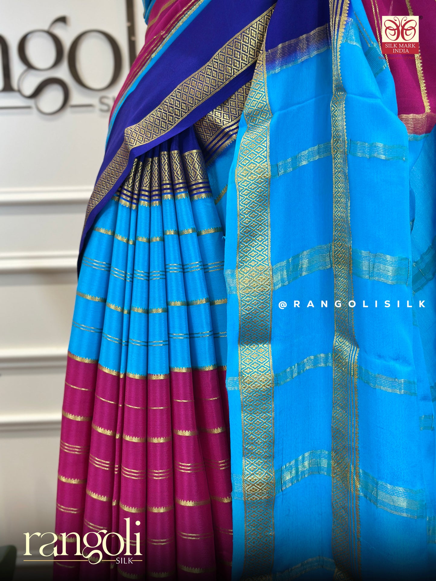 Pure Mysore Silk Saree with Elegant 3D Pattern - Post 652