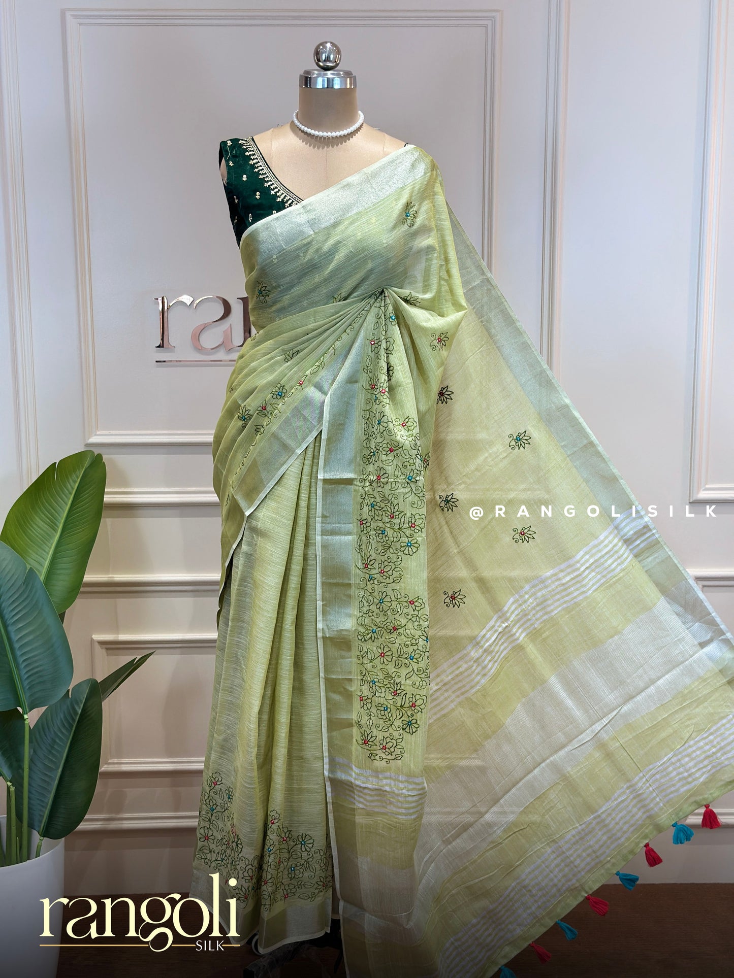 Linen Cotton Sarees Collection with Floral Embroidery - Post 869