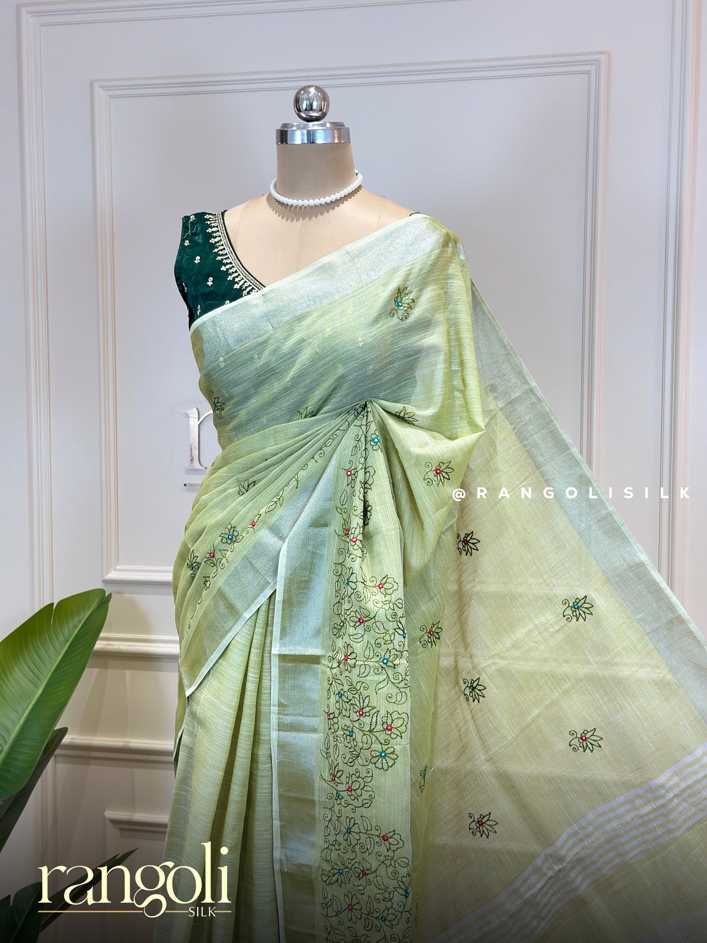 Linen Cotton Sarees Collection with Floral Embroidery - Post 869