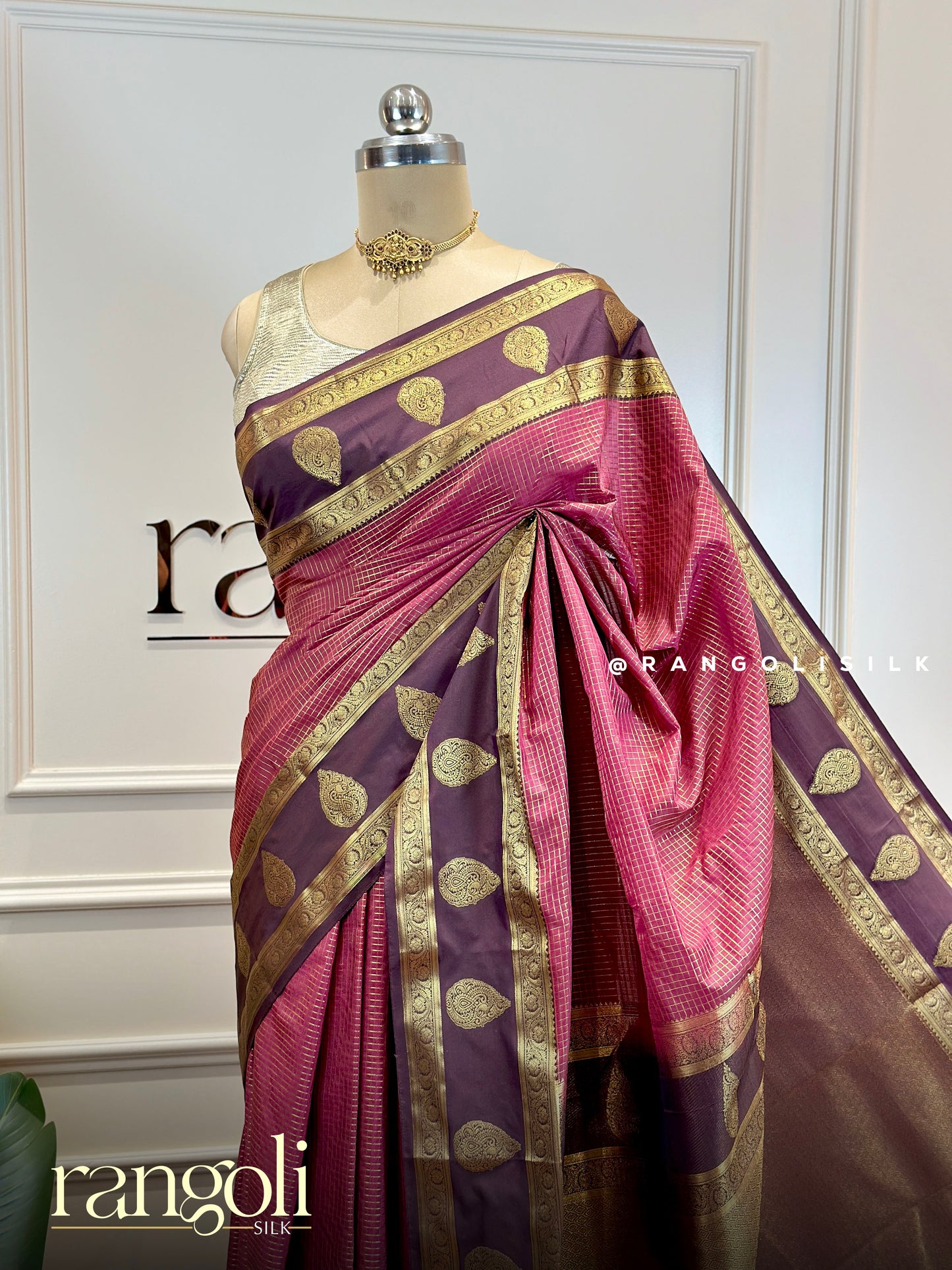 Elegant Semi Kanjivaram Silk Saree with Classic Zari Work and Jewel Tones - Post 748