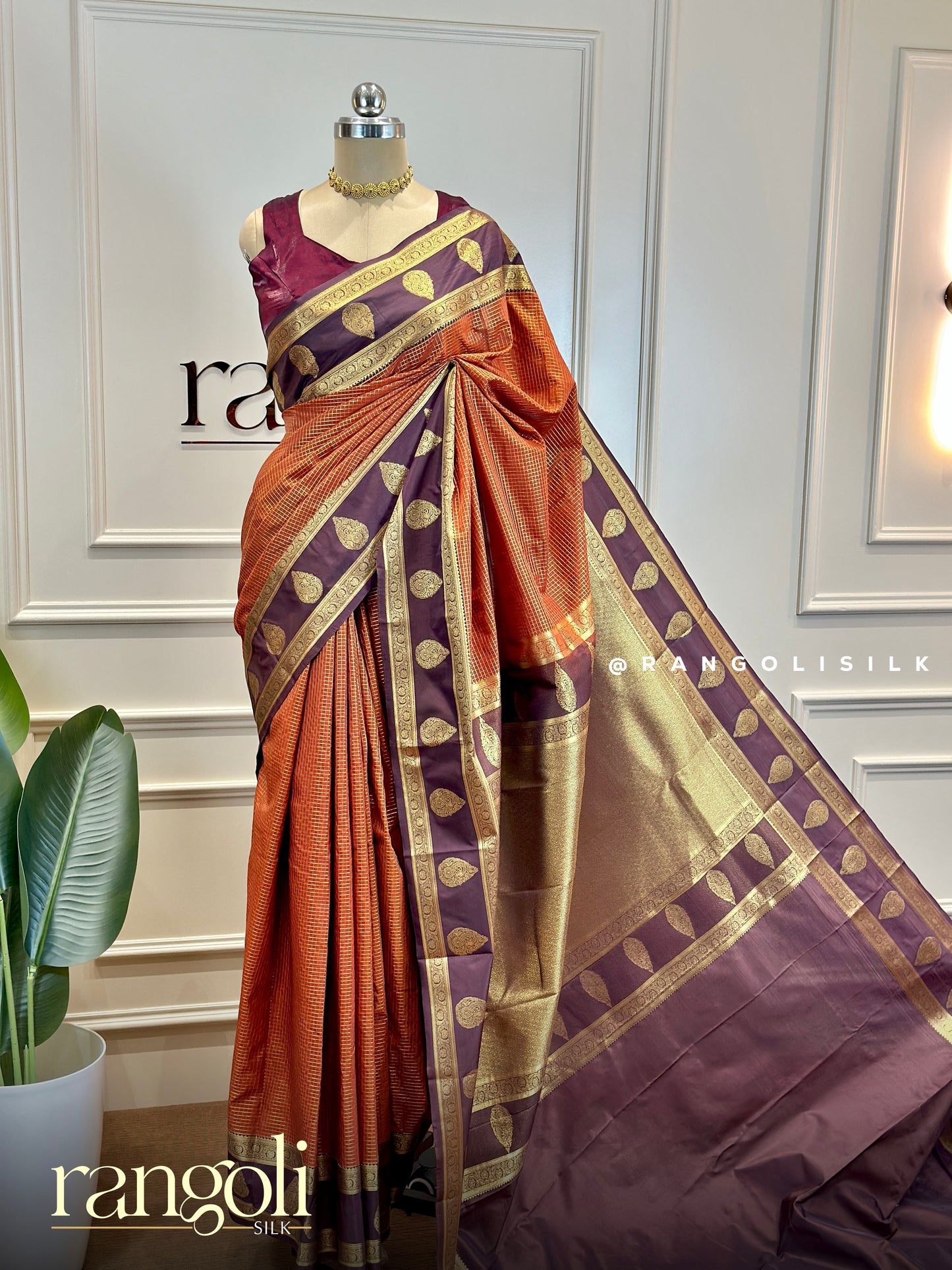 Elegant Semi Kanjivaram Silk Saree with Classic Zari Work and Jewel Tones - Post 748