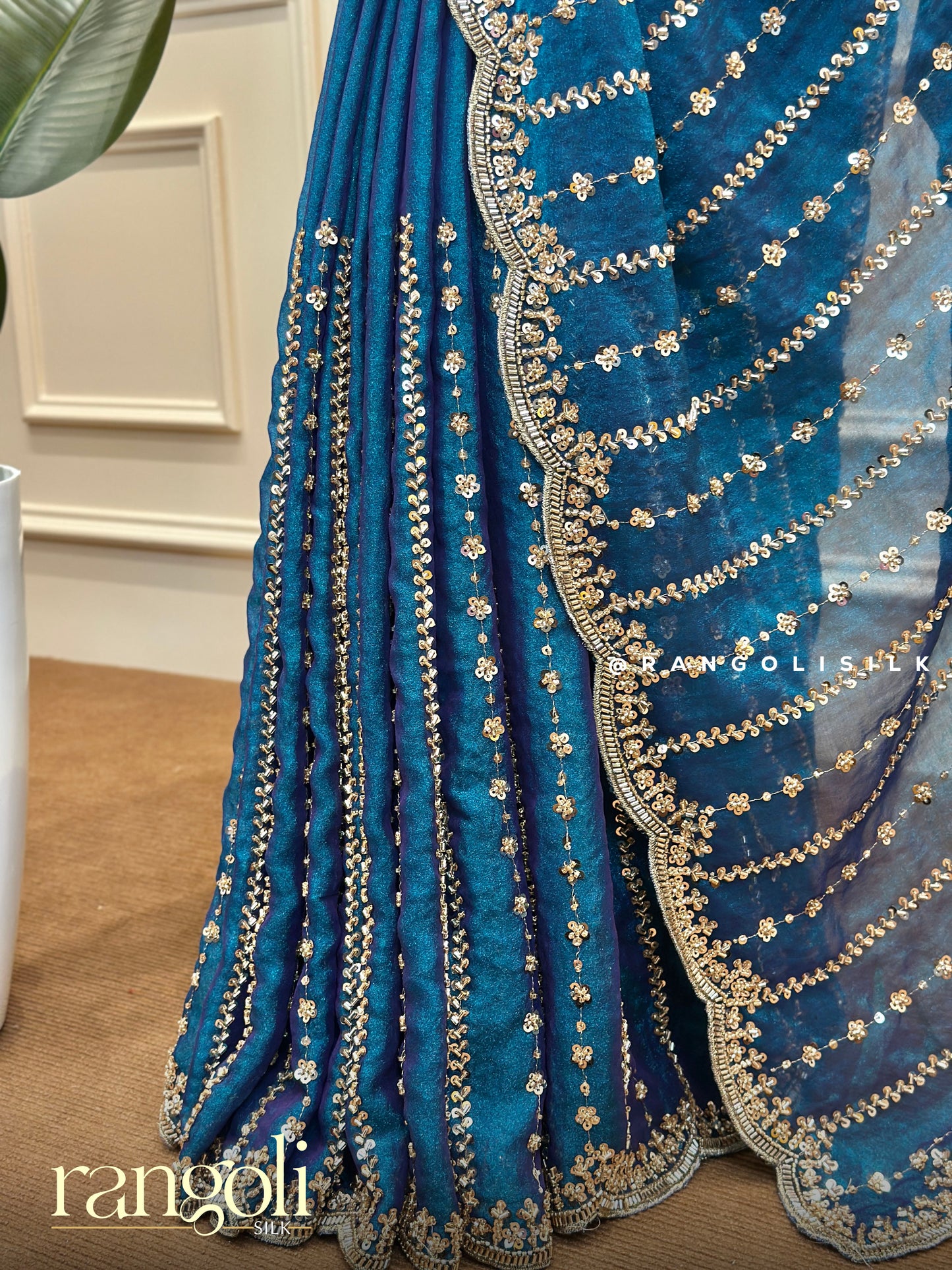 Elegant Saree with Subtle Sequin & Rhinestone Work - Post 686