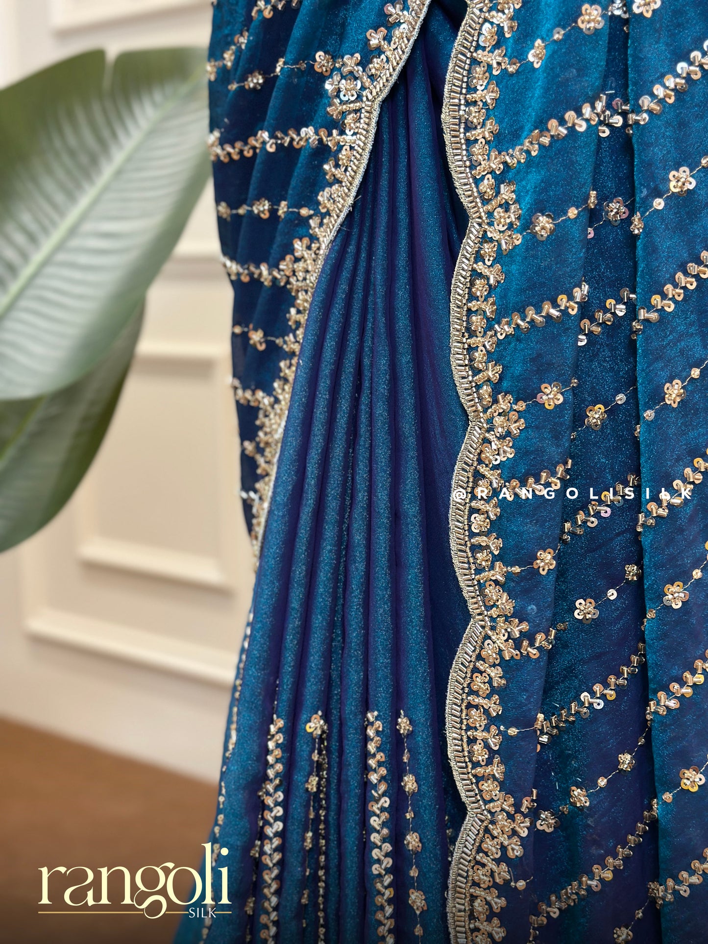 Elegant Saree with Subtle Sequin & Rhinestone Work - Post 686