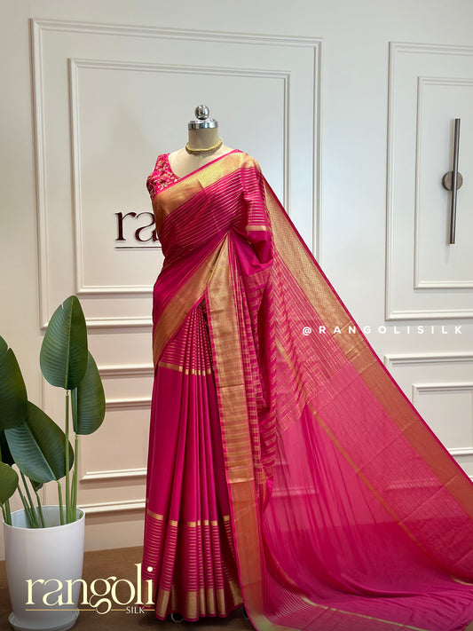 Elegant Semi Mysore Silk Saree – Lightweight & Graceful in Stunning Shades - Post 465