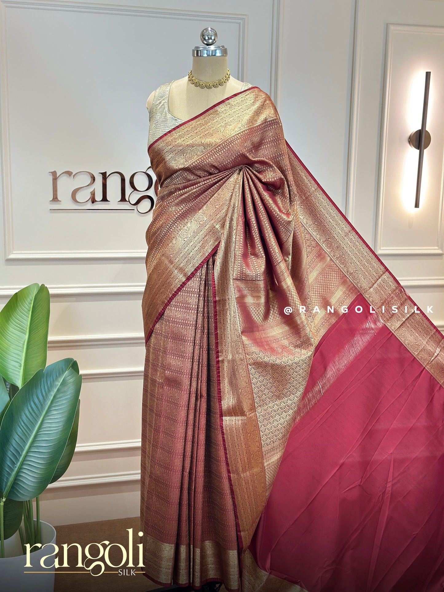Semi Kanjivaram Silk Saree with Rich Brocade & Zari Border - Post 753