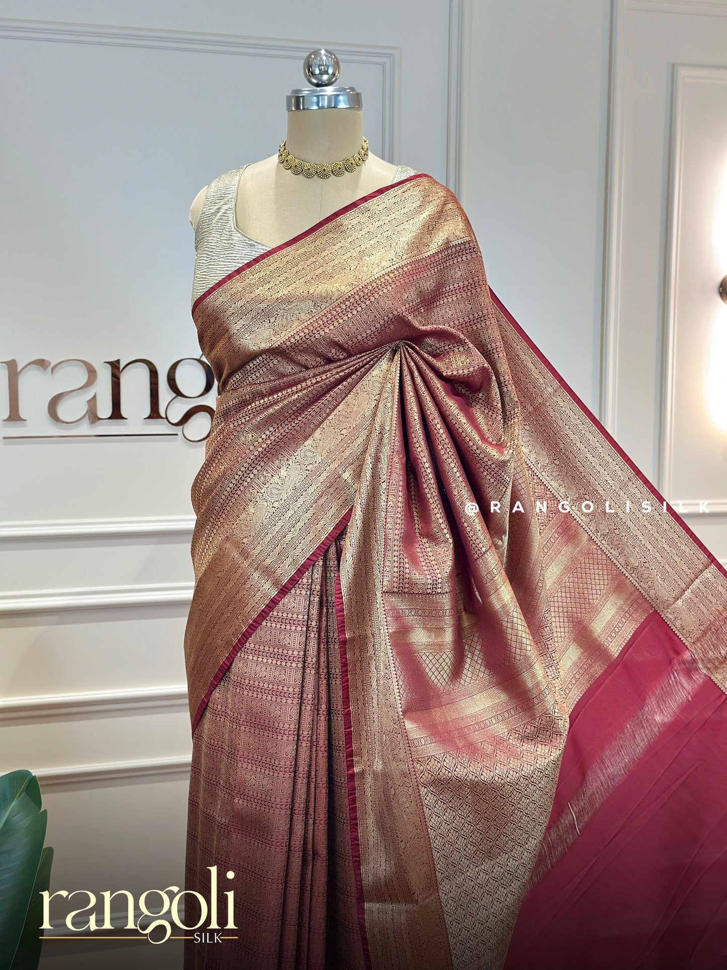 Semi Kanjivaram Silk Saree with Rich Brocade & Zari Border - Post 753