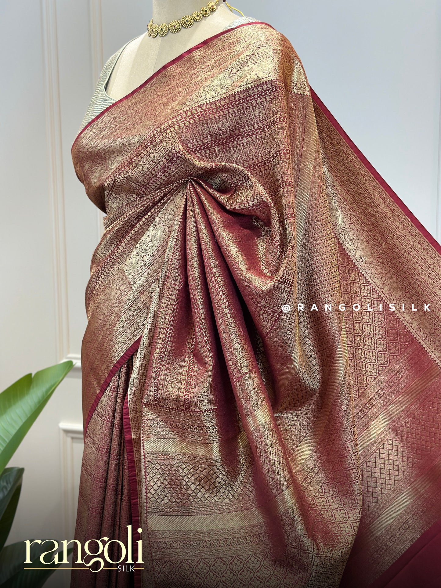 Semi Kanjivaram Silk Saree with Rich Brocade & Zari Border - Post 753