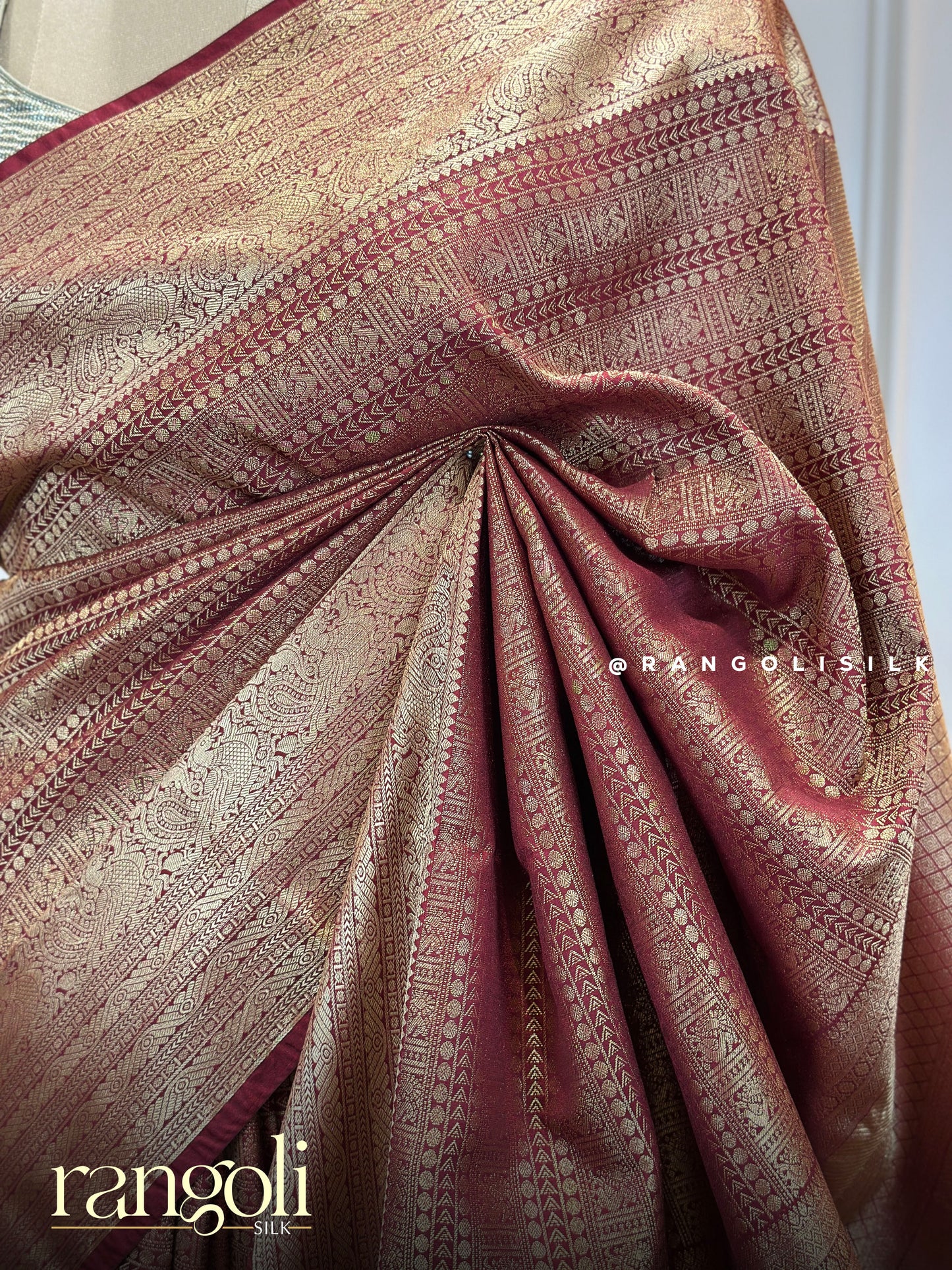 Semi Kanjivaram Silk Saree with Rich Brocade & Zari Border - Post 753