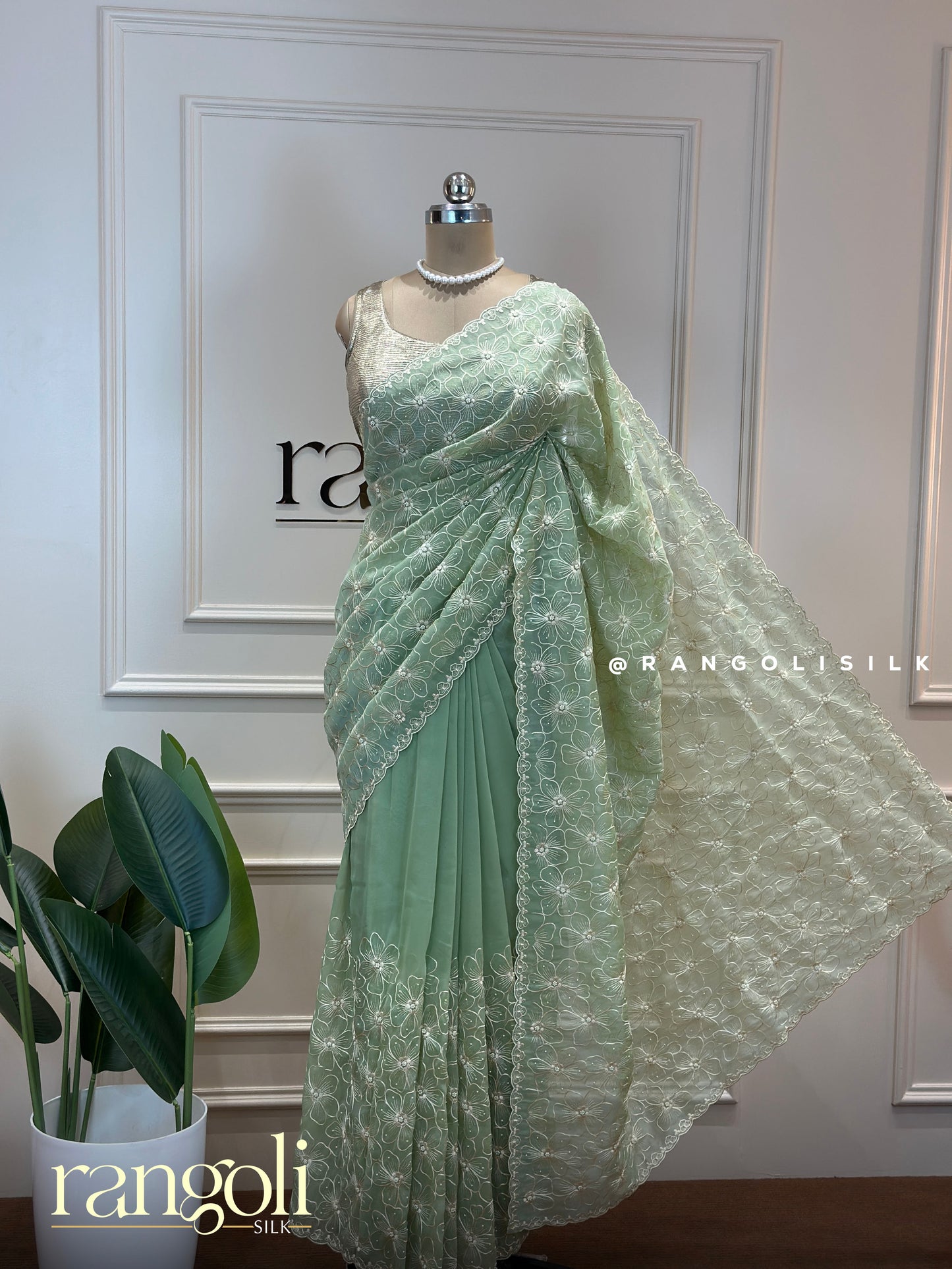 Elegant Designer Sarees in Pastel Shades with Intricate Floral Embroidery - Post 579