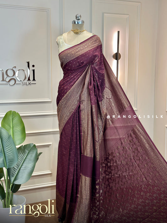 Kaddi Georgette Banaras Saree with Intricate Zari Buttas & Woven Pallu - Post 994