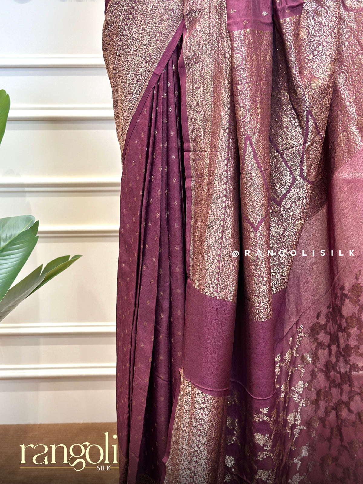 Kaddi Georgette Banaras Saree with Intricate Zari Buttas & Woven Pallu - Post 994