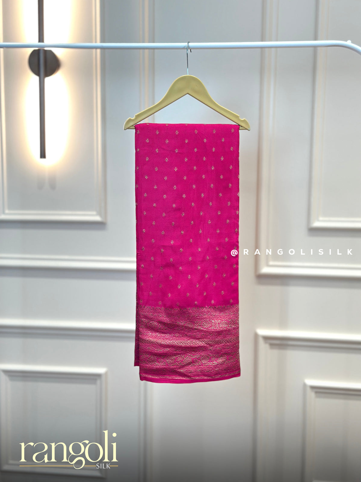 Kaddi Georgette Banaras Saree with Intricate Zari Buttas & Woven Pallu - Post 994