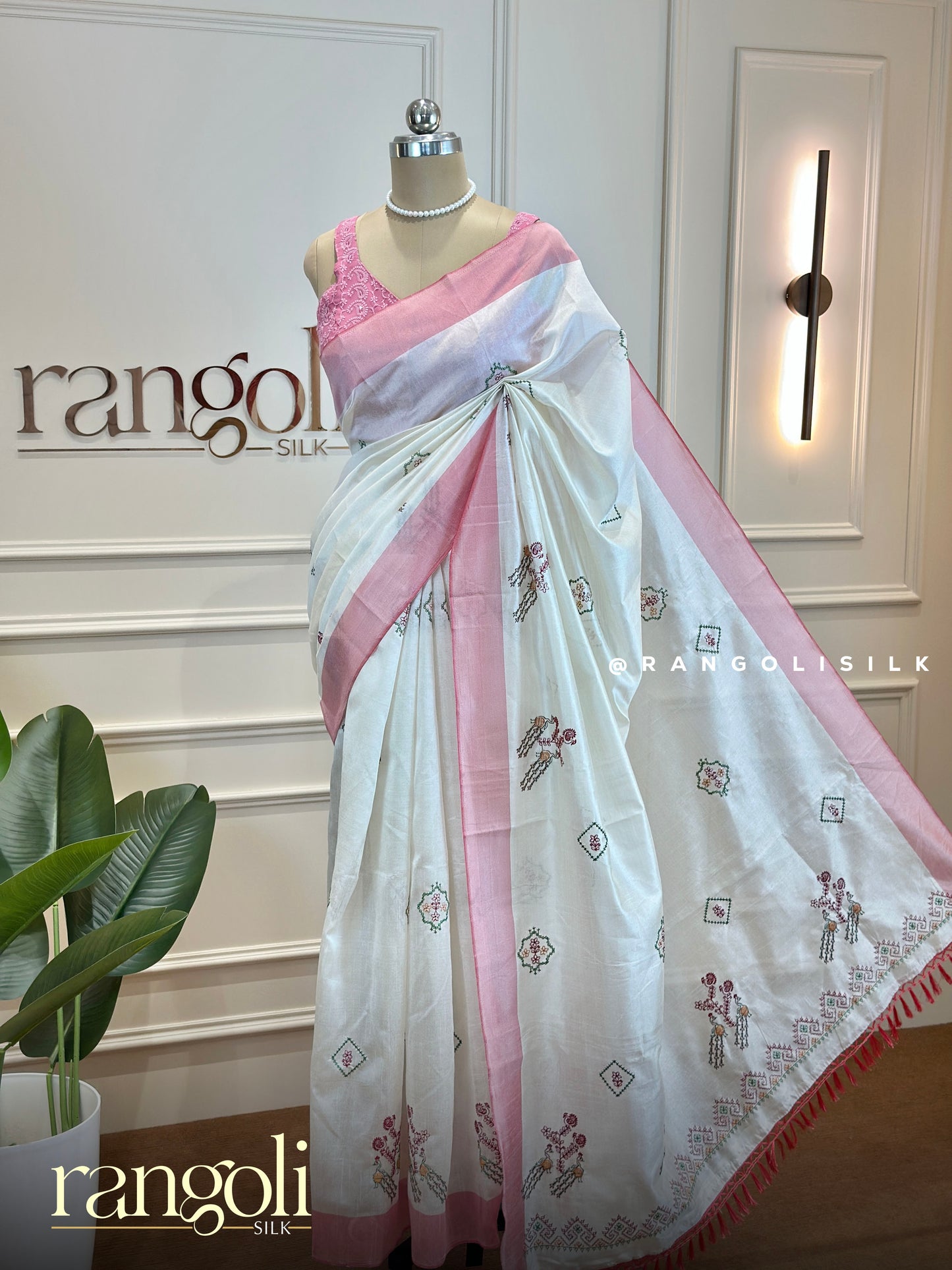 Soft Raw Silk Saree with Pastel Accents - Post 755