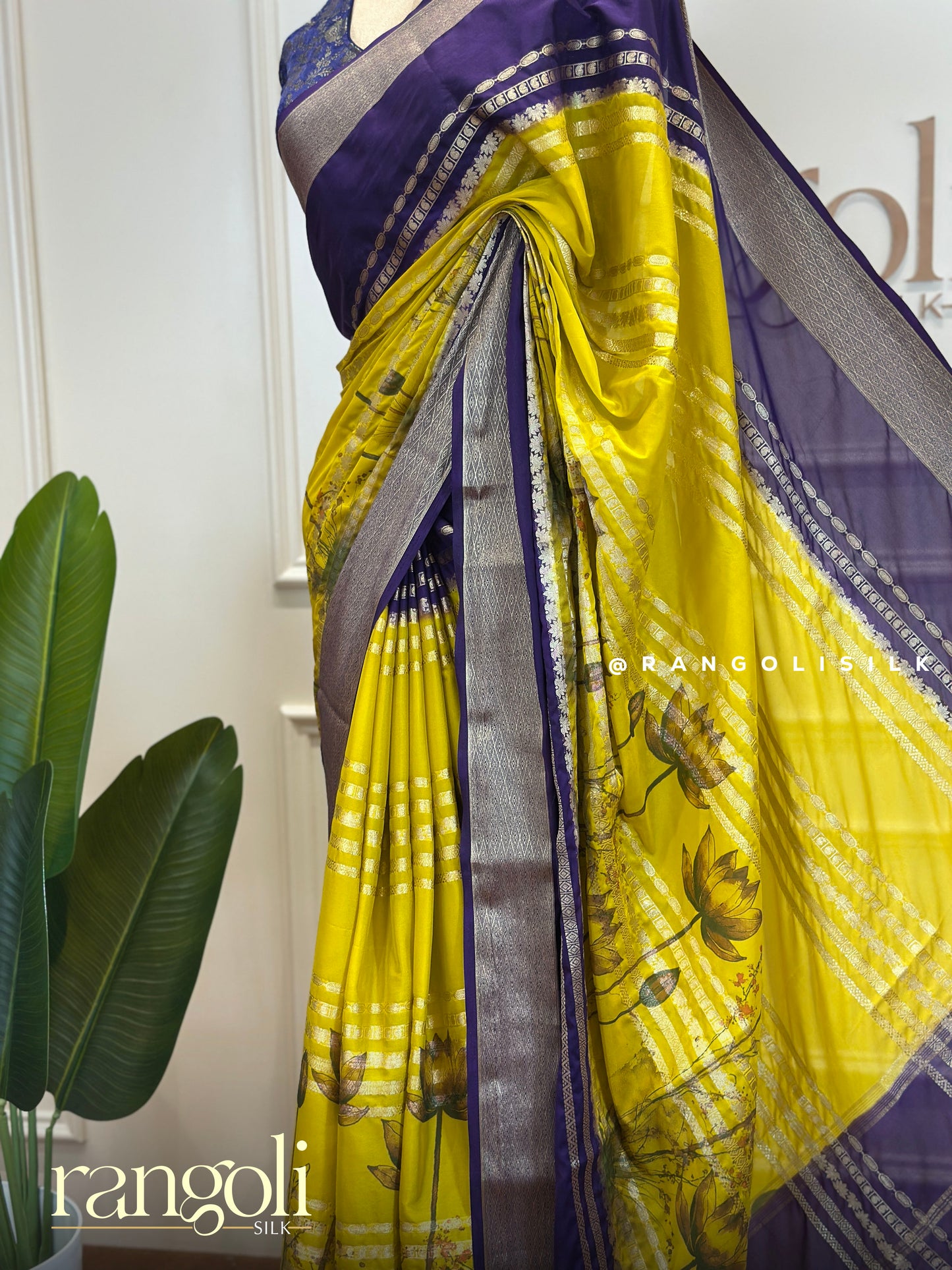 Semi Mysore Silk Saree in Kalamkari Pattern - Post 467