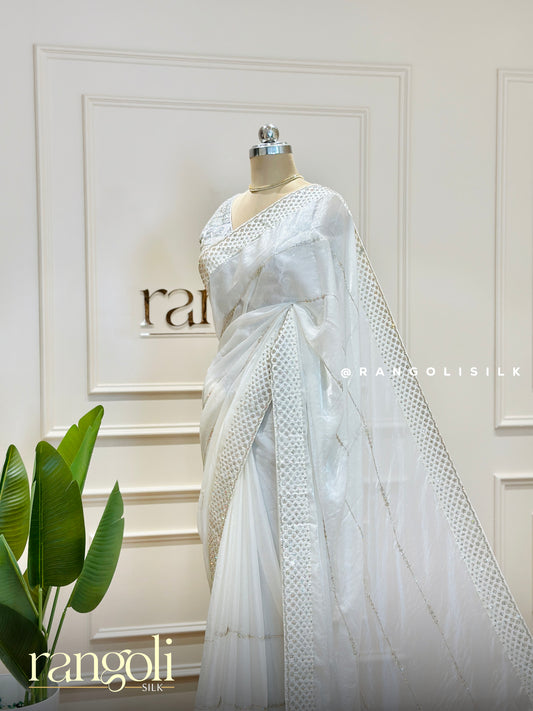 Designer Organza Saree with Stone Work - Post 364